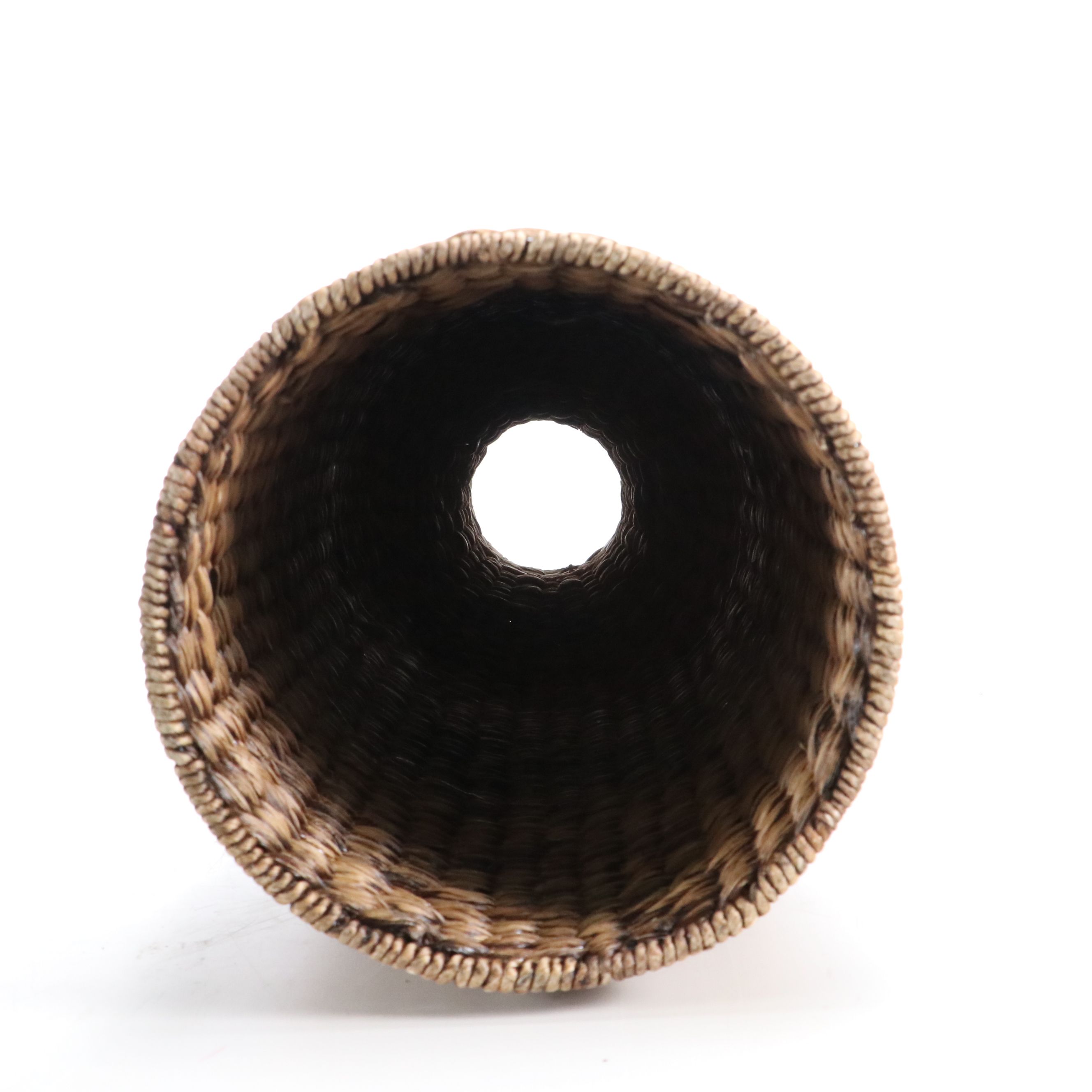 Contemporary Rush Woven Bottle-Shaped Vase