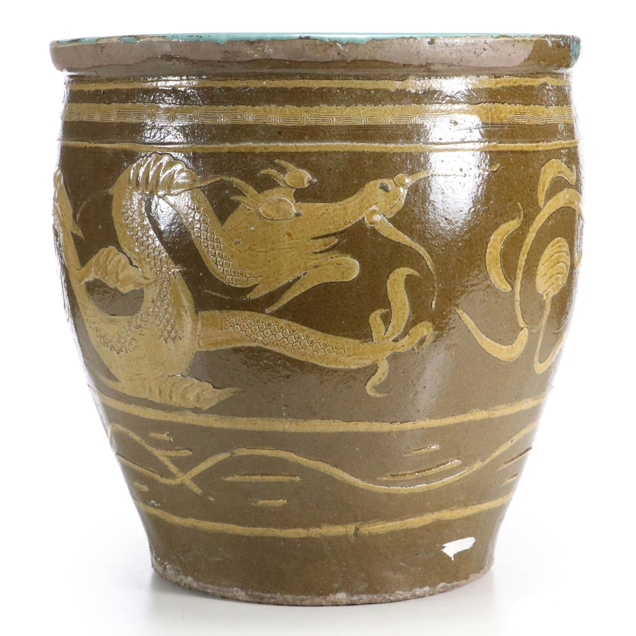 Chinese Earthenware Dragon Egg Pot