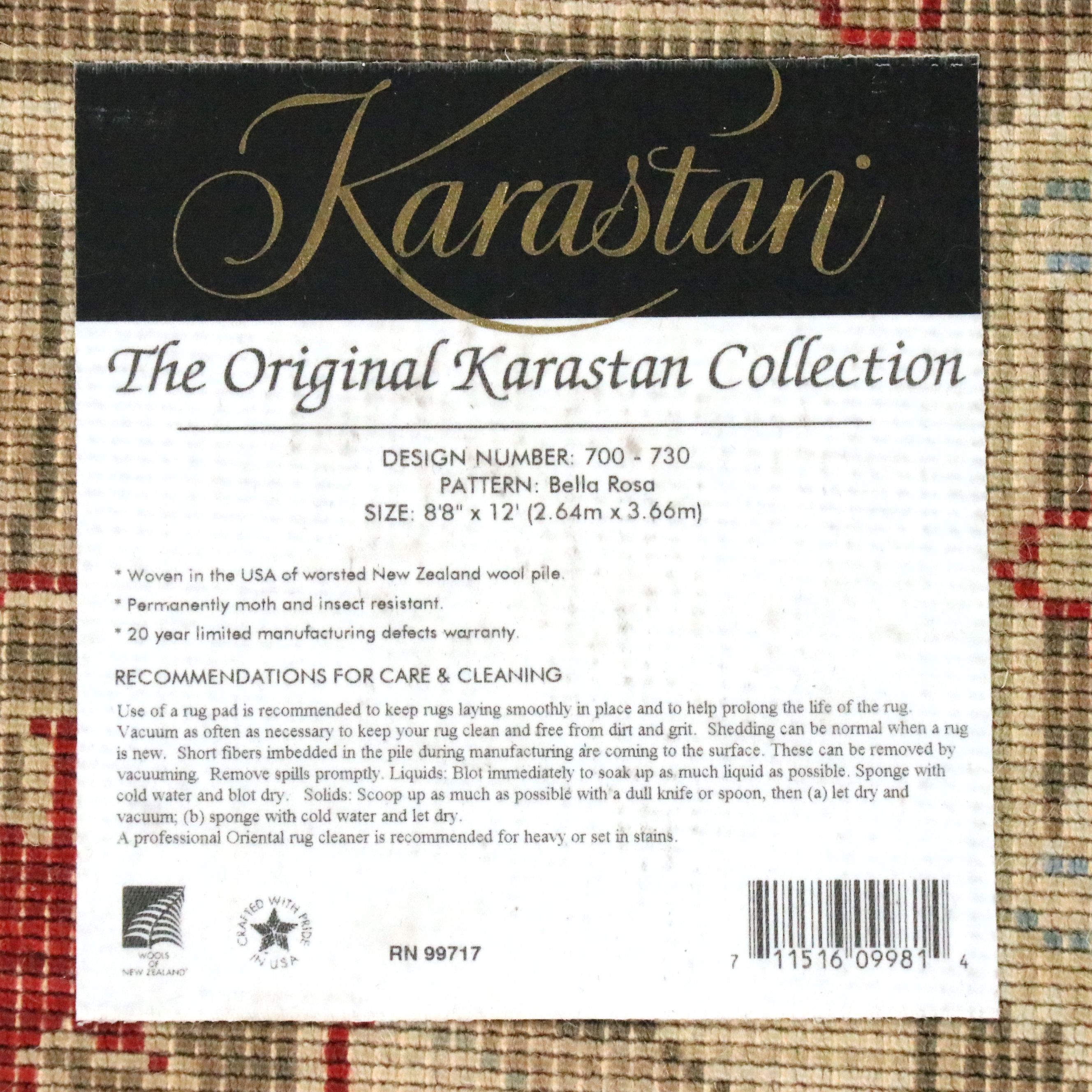 8'8 x 12' Machine Made Karastan Indian Agra Style Area Rug