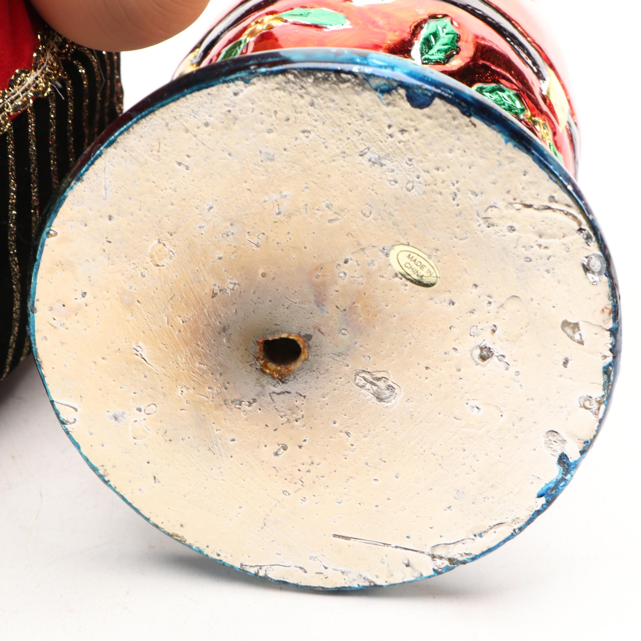 Christmas Decorative Top Hat with Candy Canes, Santa Shelf Sitter and More