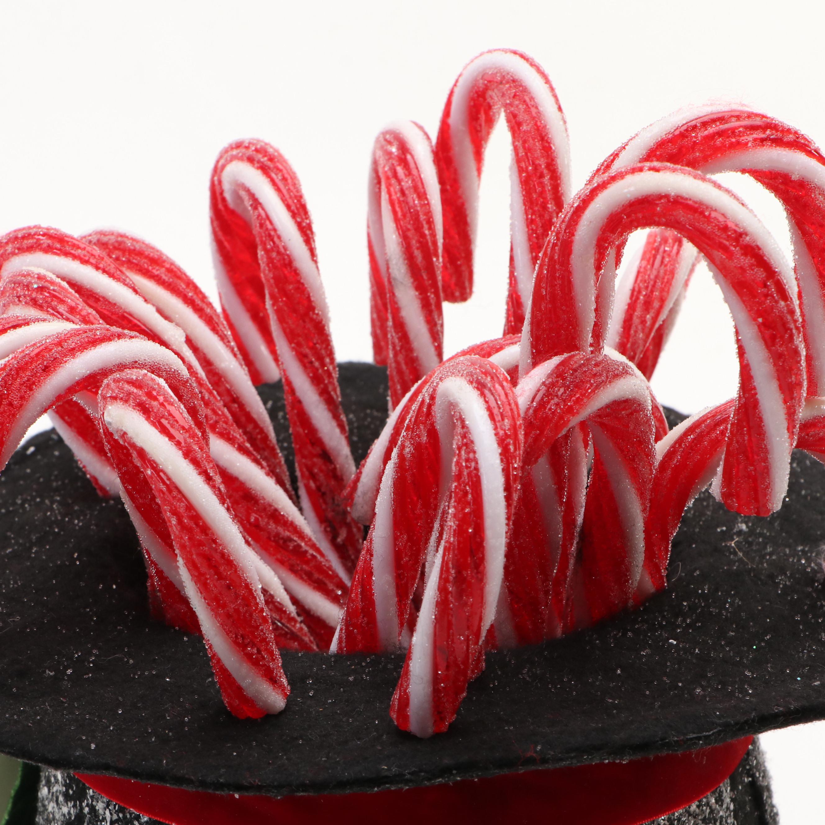 Christmas Decorative Top Hat with Candy Canes, Santa Shelf Sitter and More