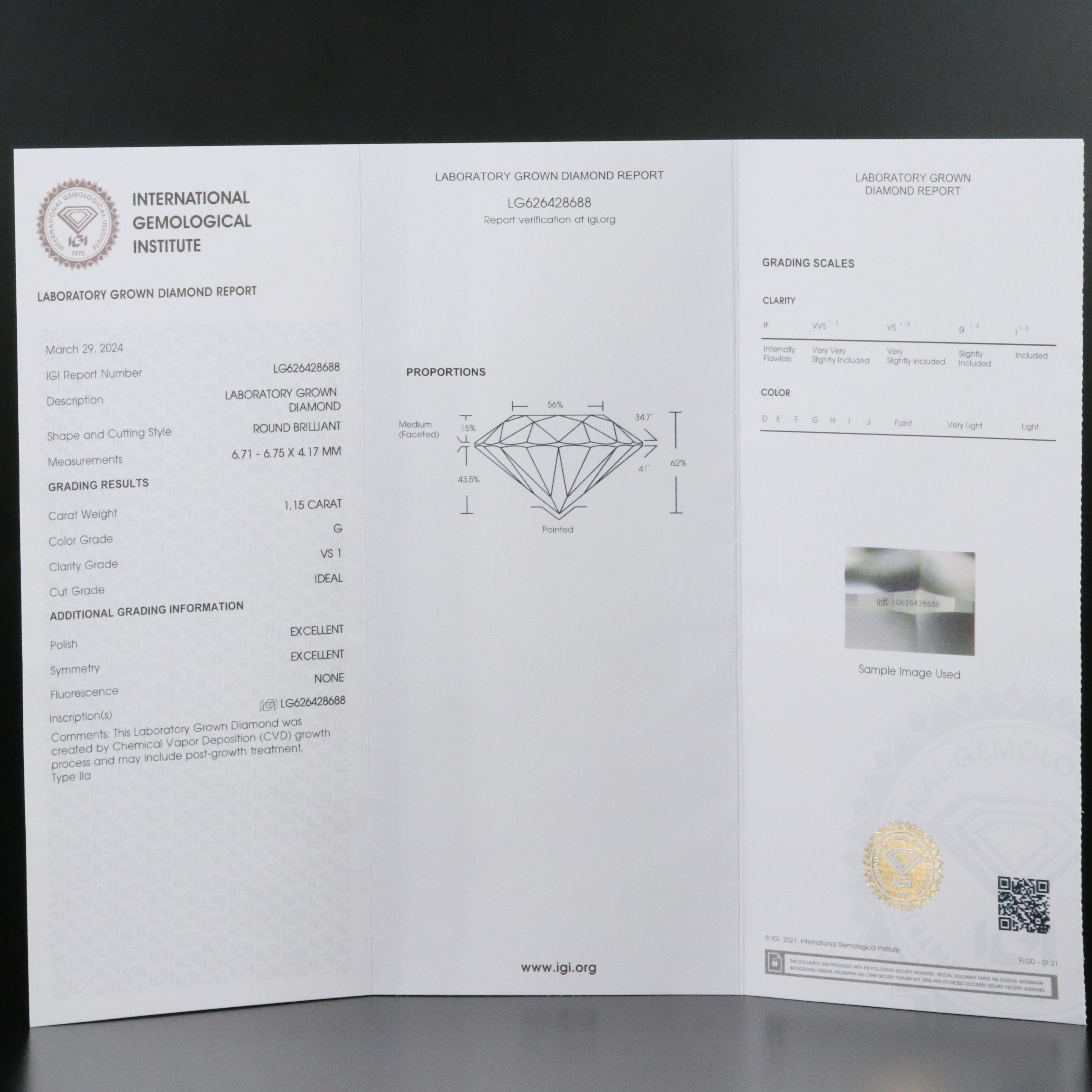 Loose 2.30 CTW Lab Grown Diamonds with IGI Reports