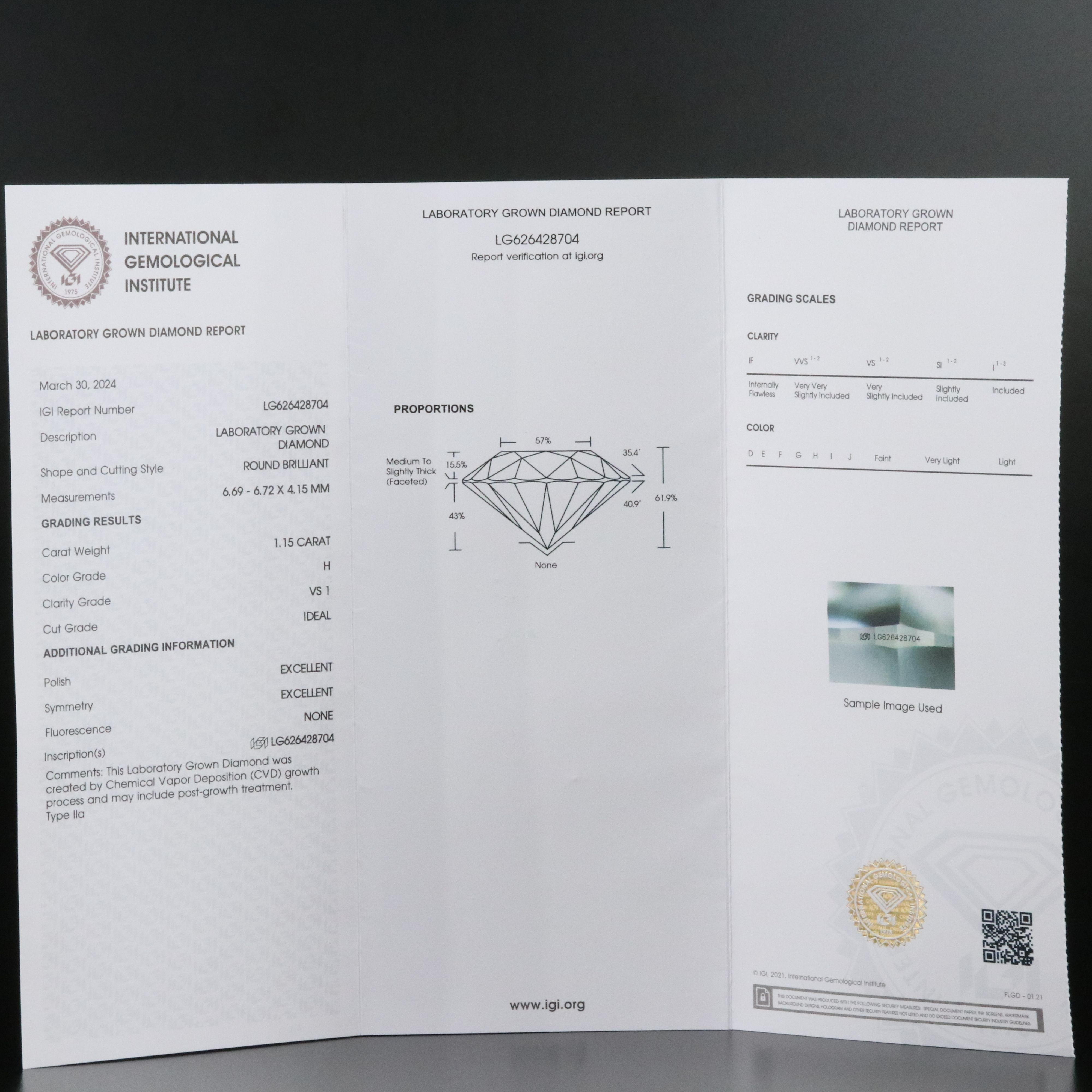 Loose 2.30 CTW Lab Grown Diamonds with IGI Reports