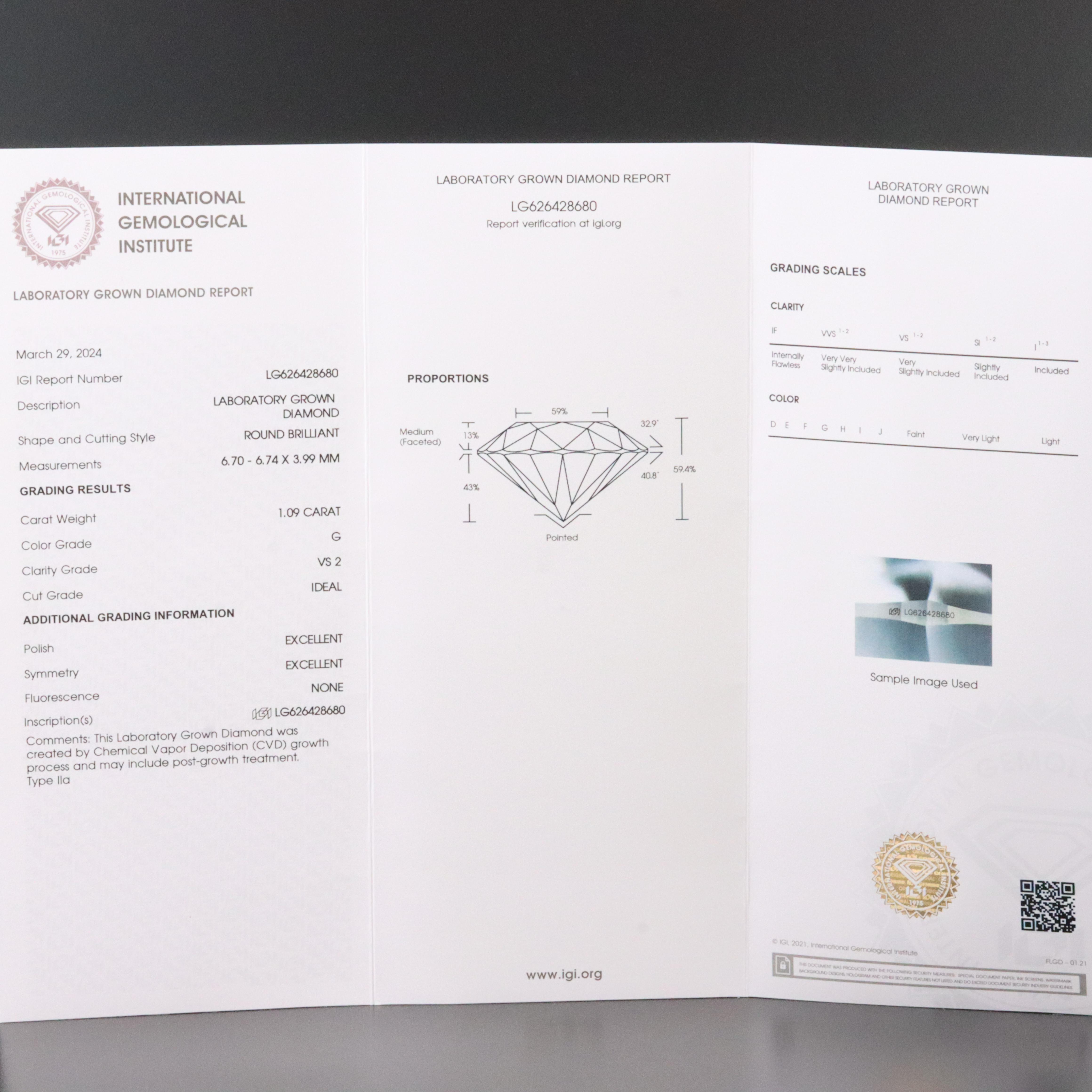 Loose 2.18 CTW Lab Grown Diamonds with IGI Reports