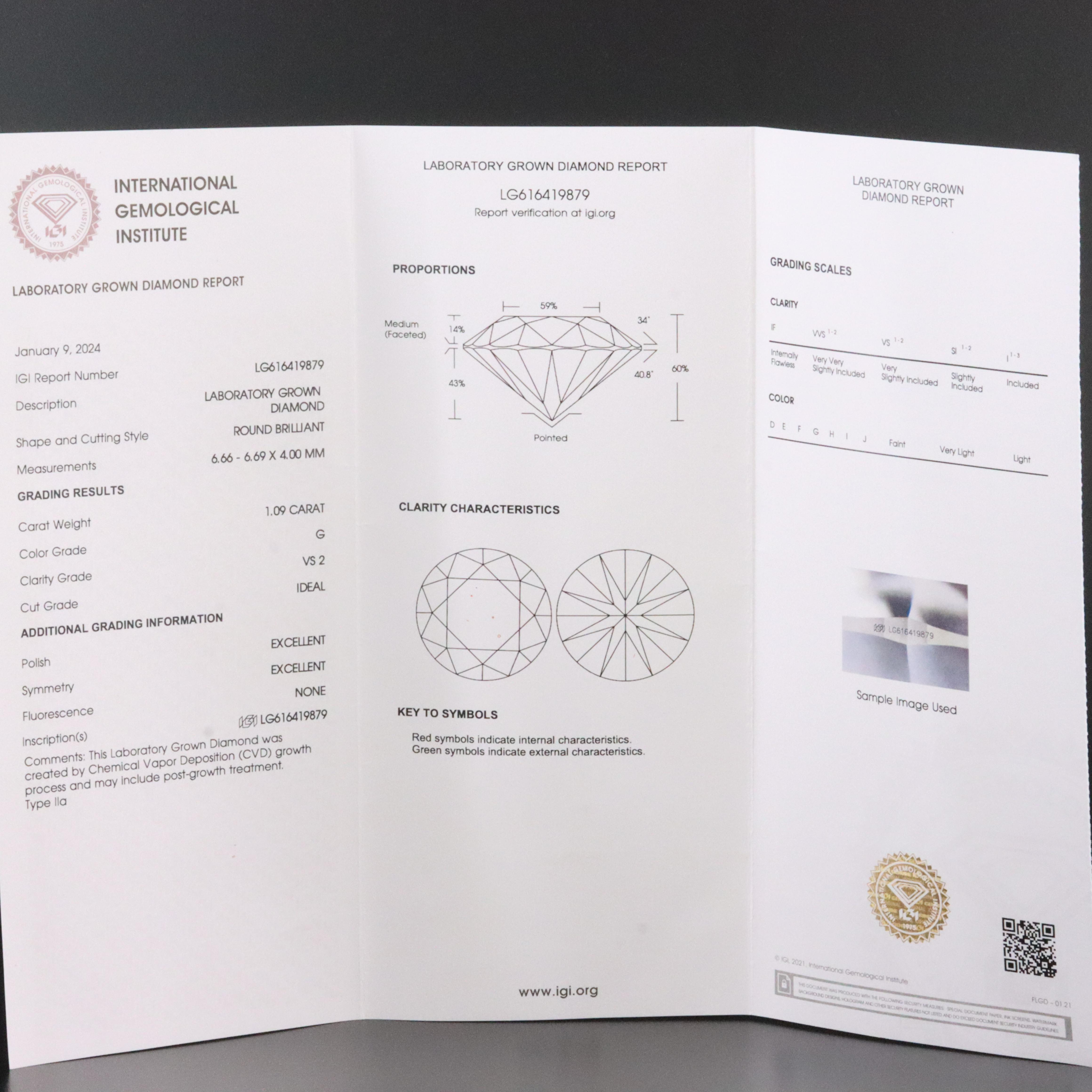 Loose 2.18 CTW Lab Grown Diamonds with IGI Reports