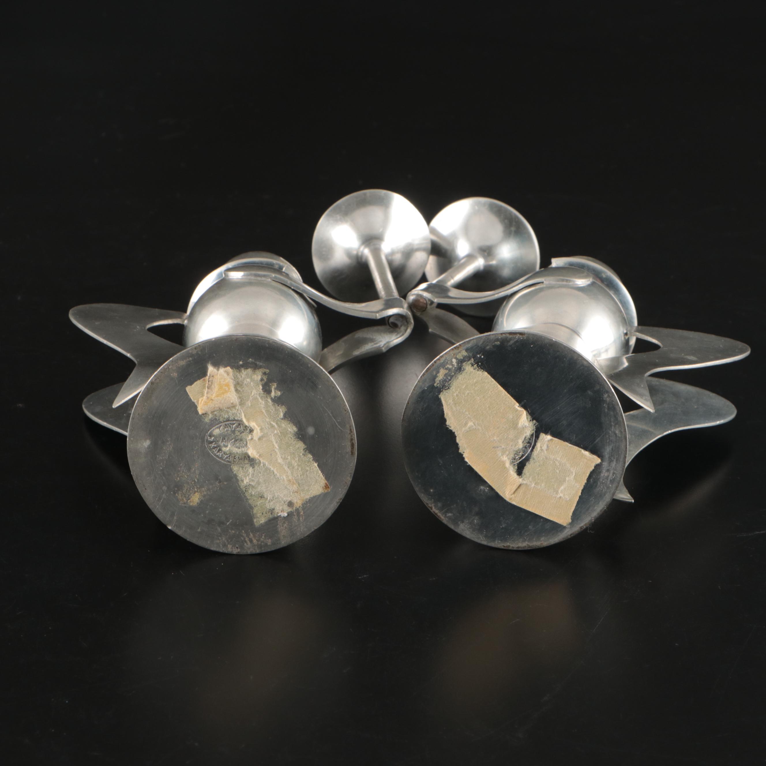 Indonesian  Tin Angel Candlesticks