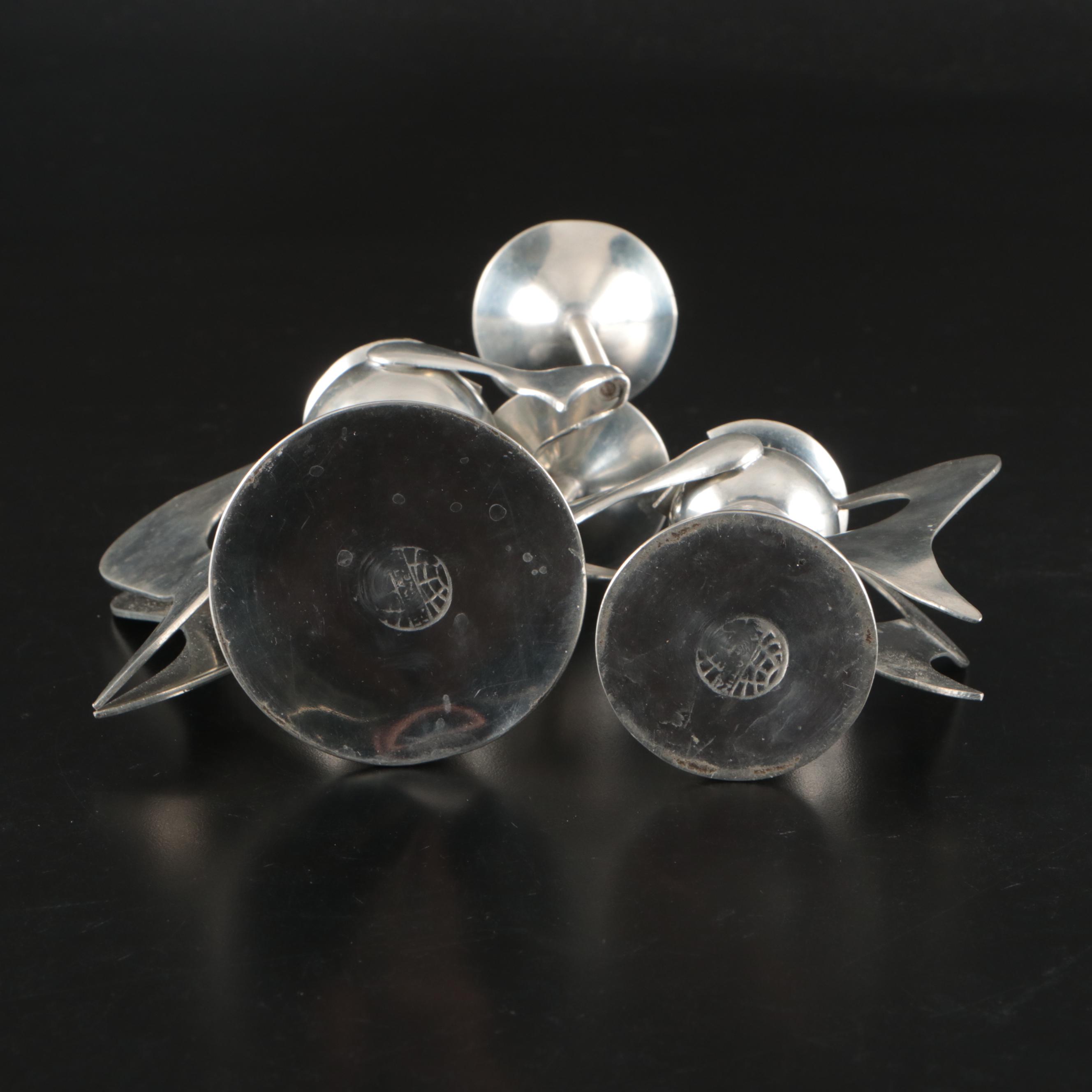 Indonesian  Tin Angel Candlesticks