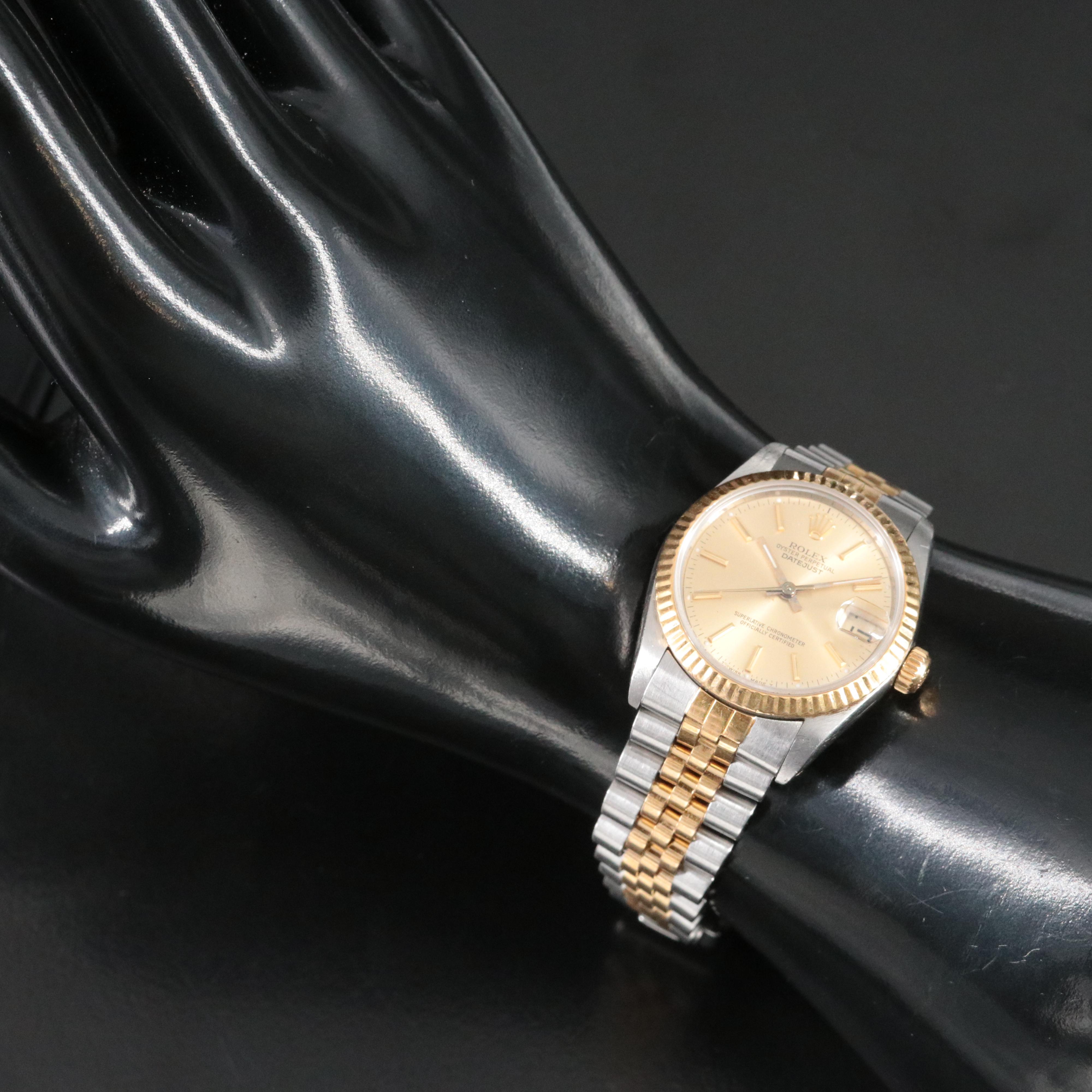 1986 Rolex Two Tone Datejust Model 68273 Automatic Watch