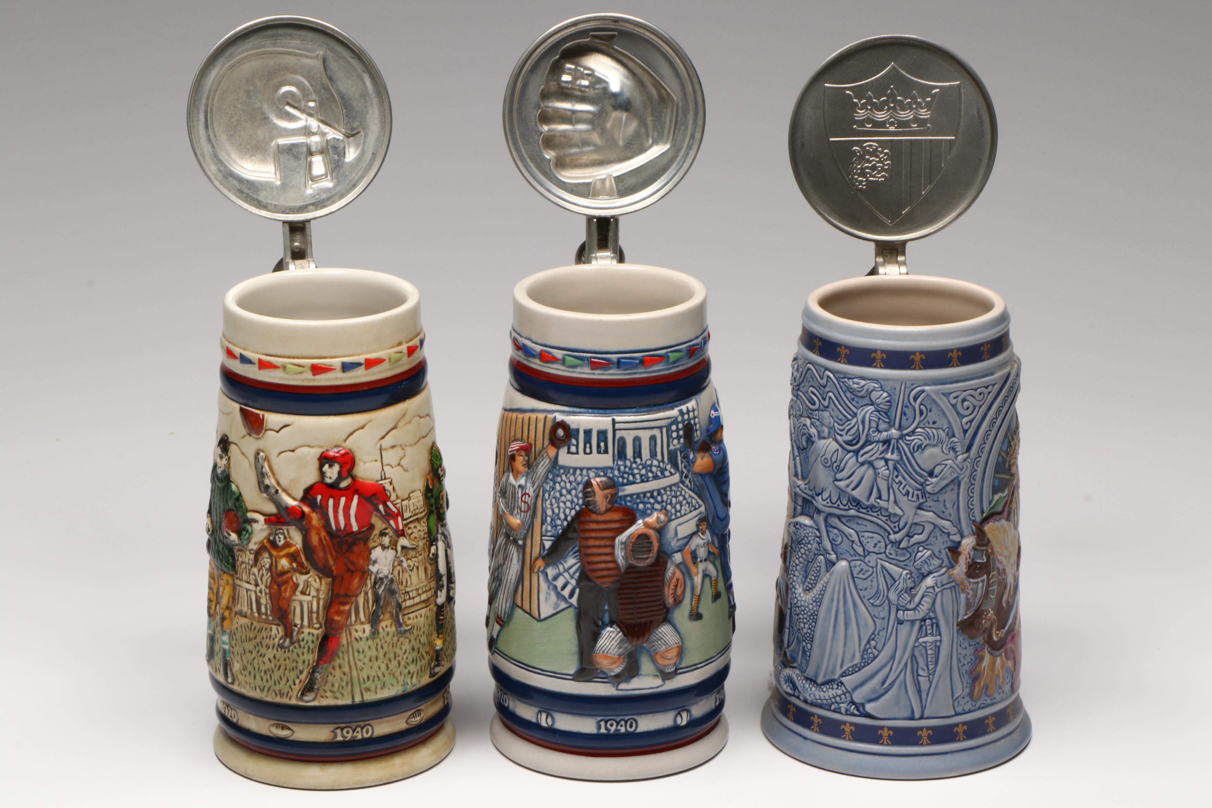 Ceramarte for Avon Stoneware Beer Steins and Hofbräuhaus Glass Mugs