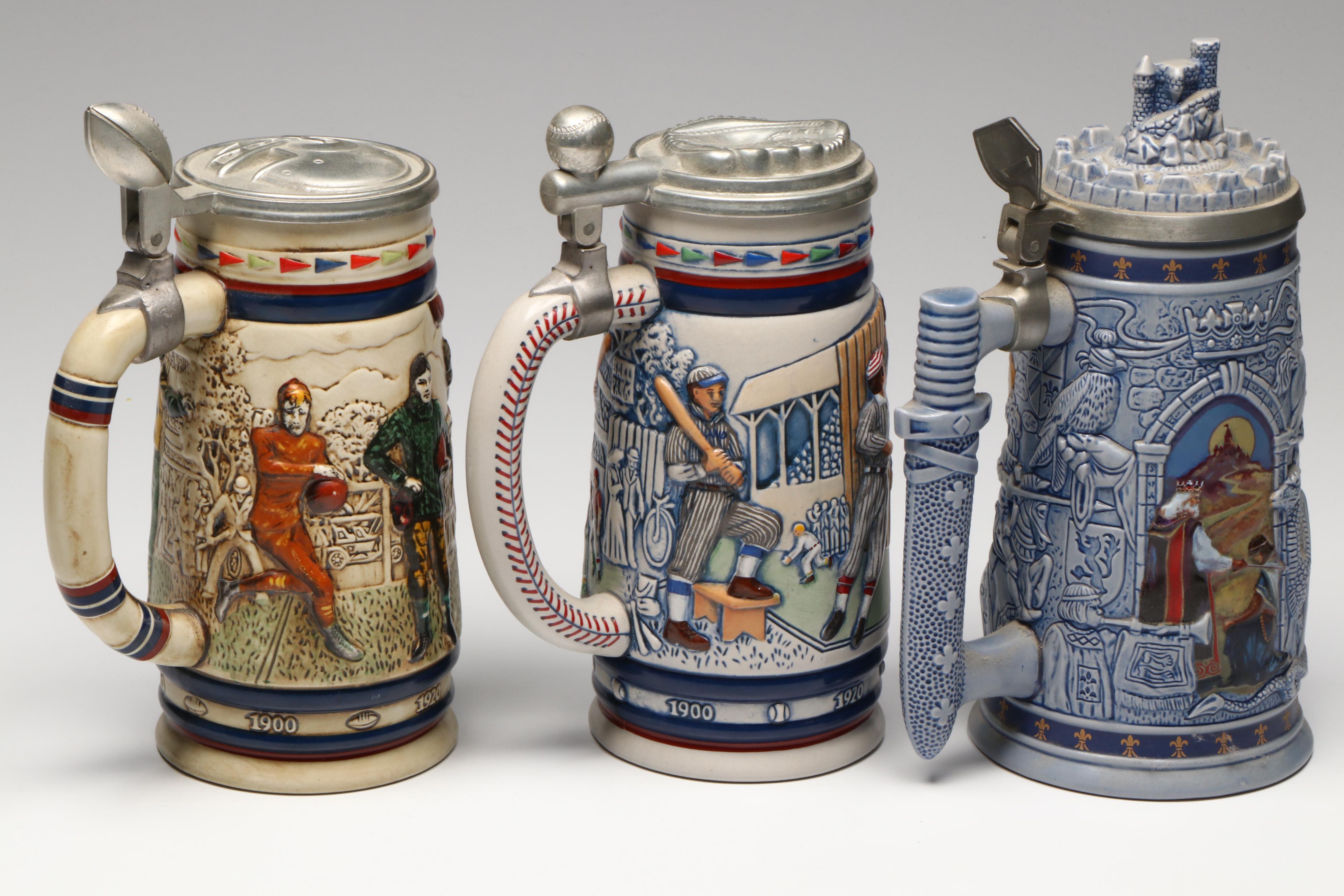 Ceramarte for Avon Stoneware Beer Steins and Hofbräuhaus Glass Mugs