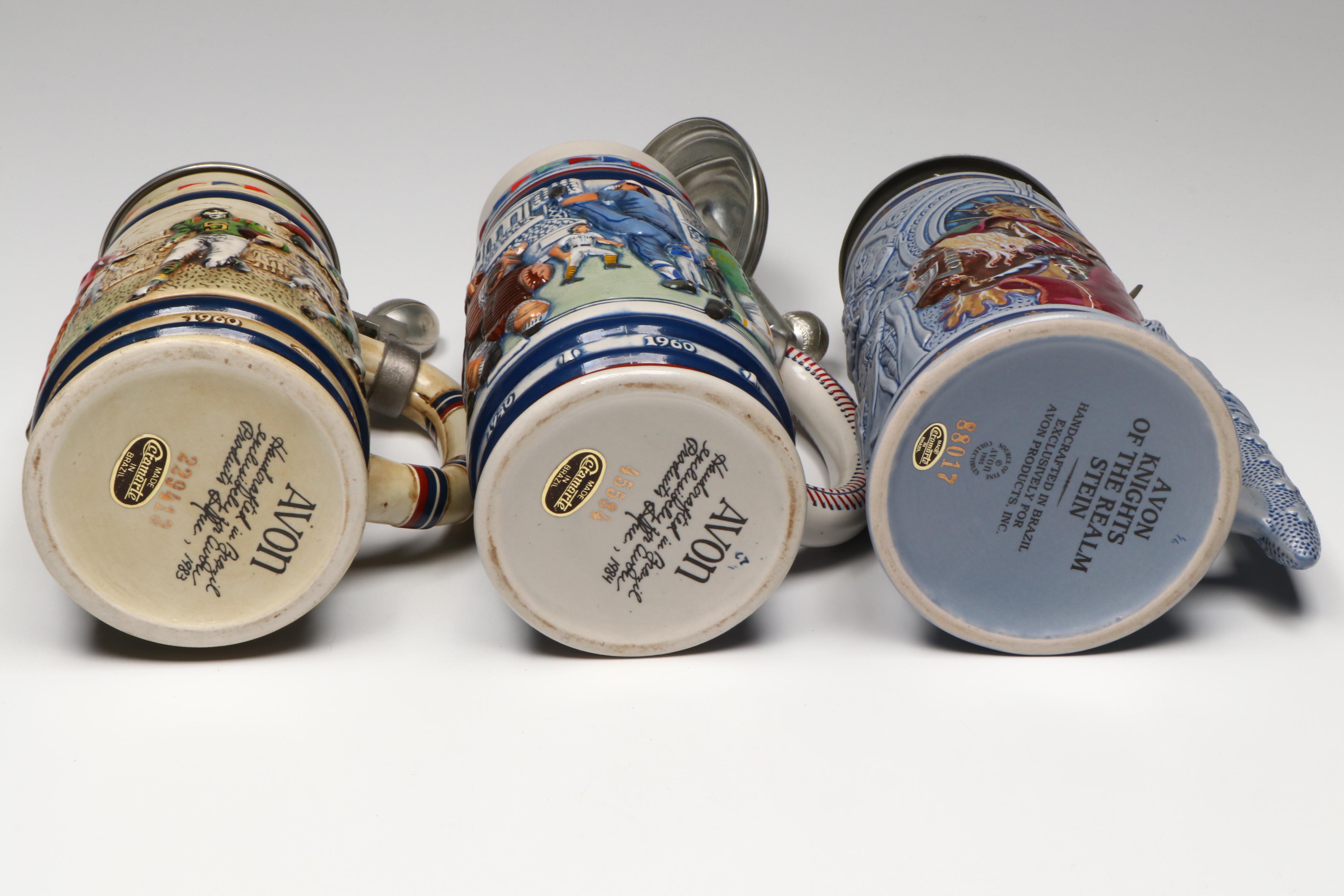 Ceramarte for Avon Stoneware Beer Steins and Hofbräuhaus Glass Mugs