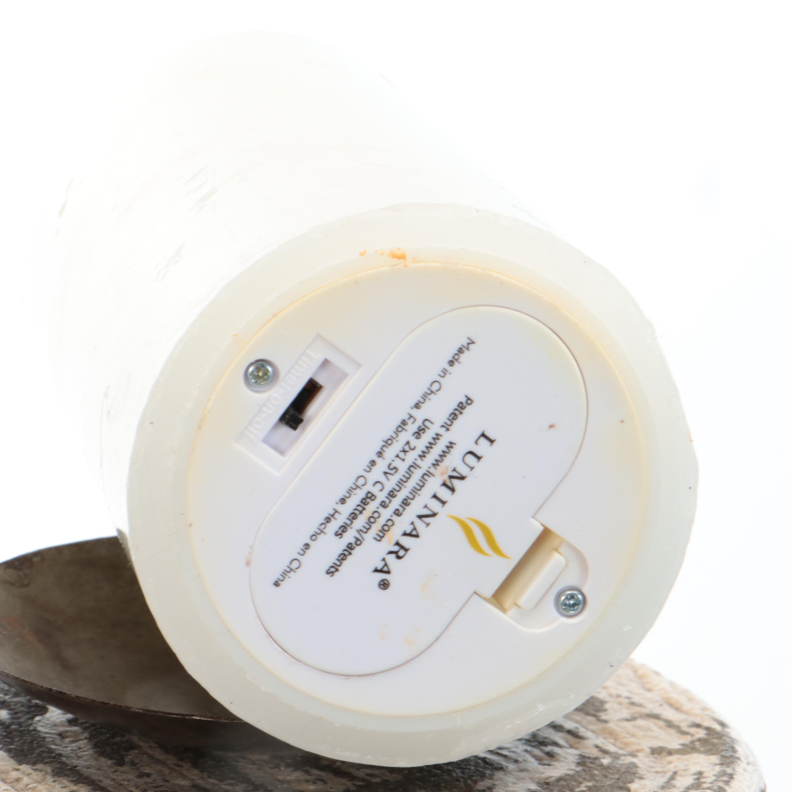 Guild Master Floor Standing Plaster Candle Holders with Luminara Candles