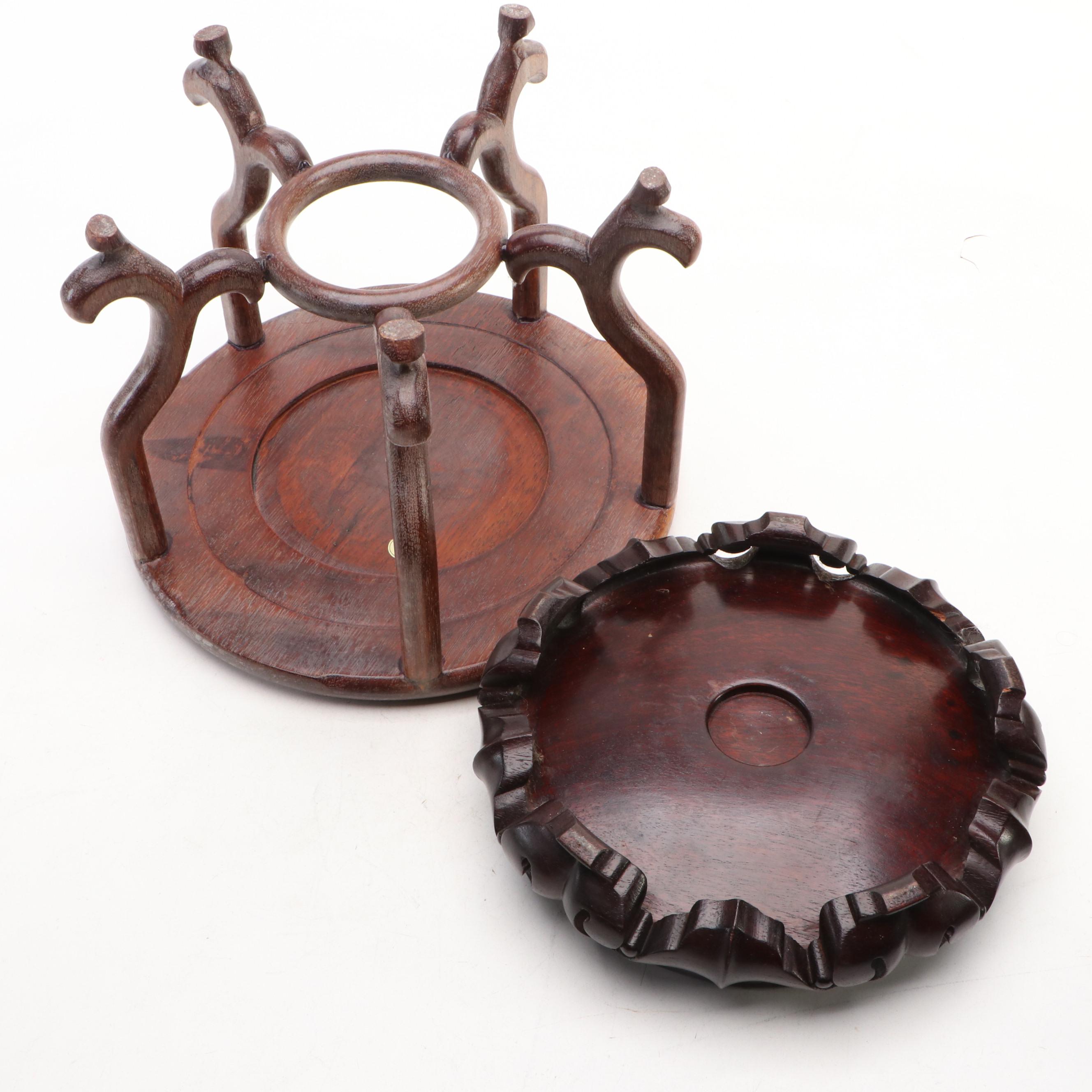 Chinese Wood Vase Stands