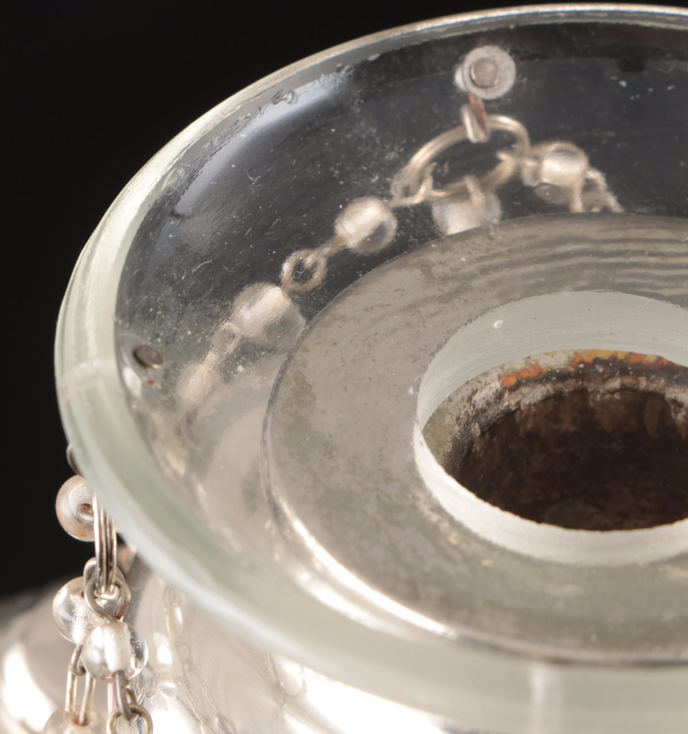 Mercury Glass Candle Holders with Glass Beads and Baubles