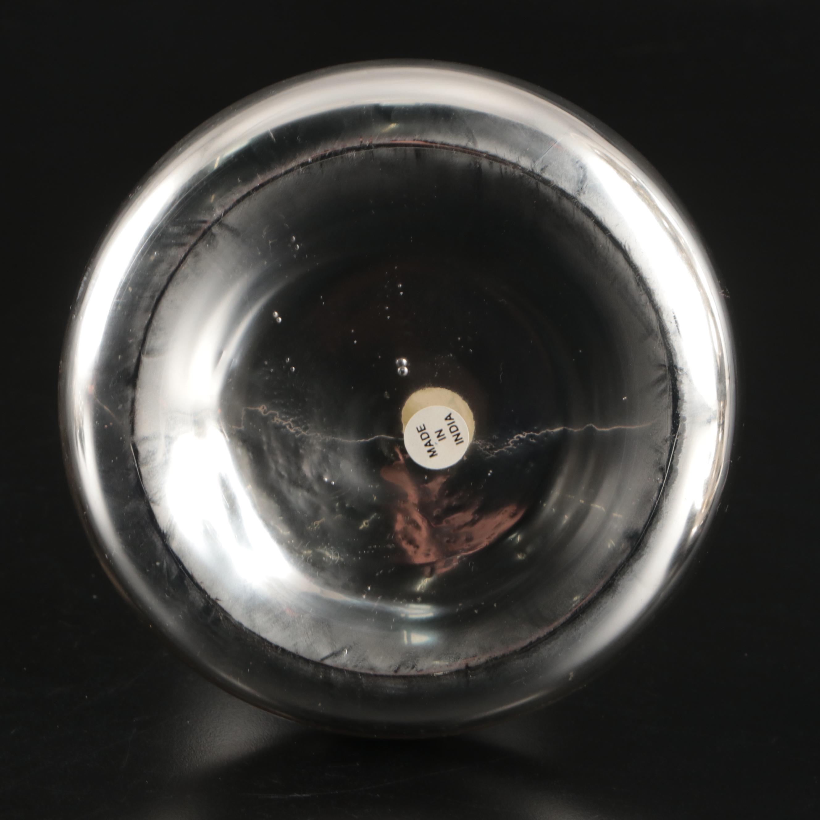 Mercury Glass Candle Holders with Glass Beads and Baubles