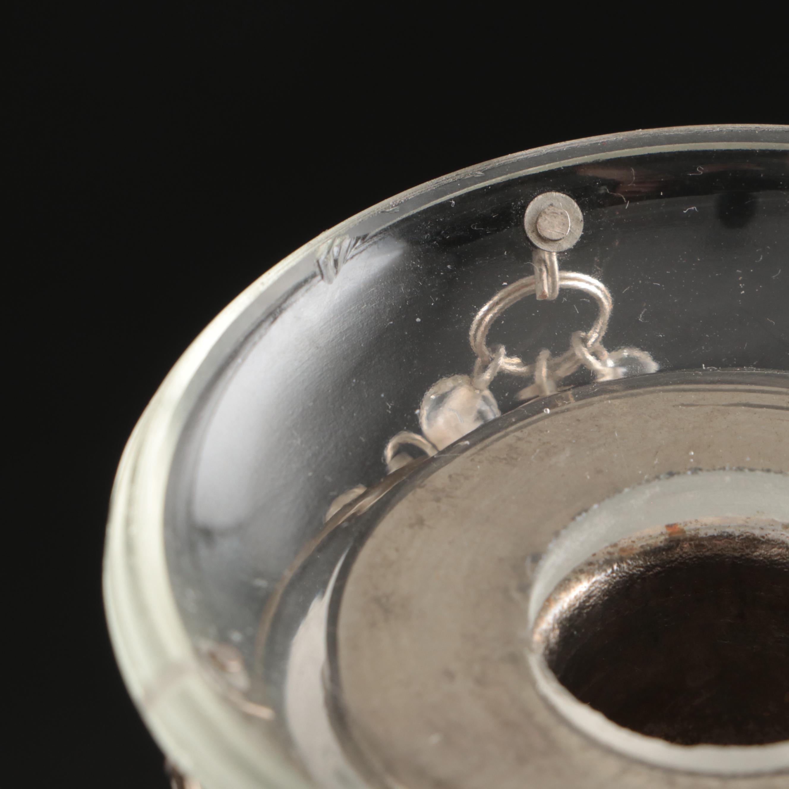 Mercury Glass Candle Holders with Glass Beads and Baubles