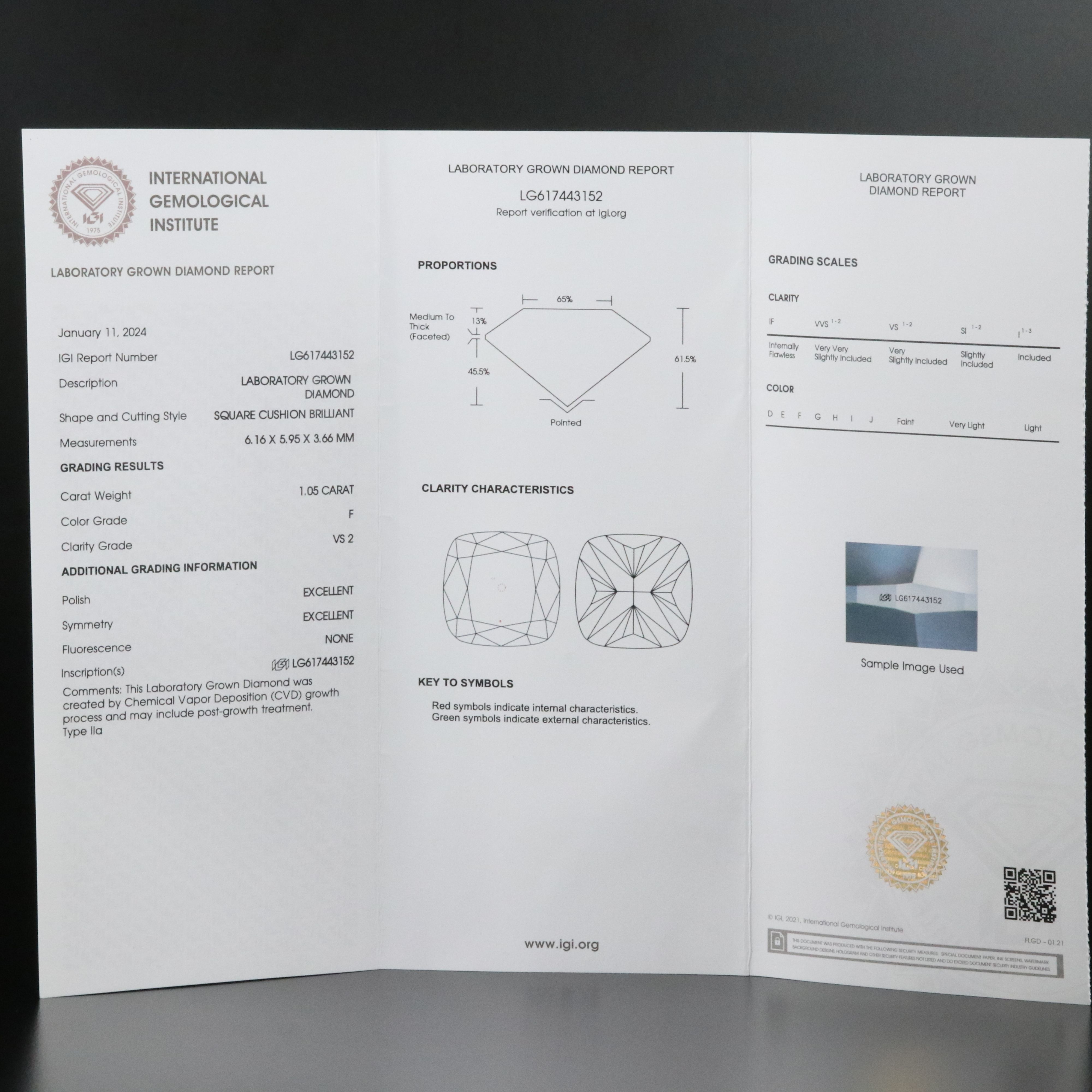 Loose 2.05 CT Lab Grown Diamonds with IGI Reports