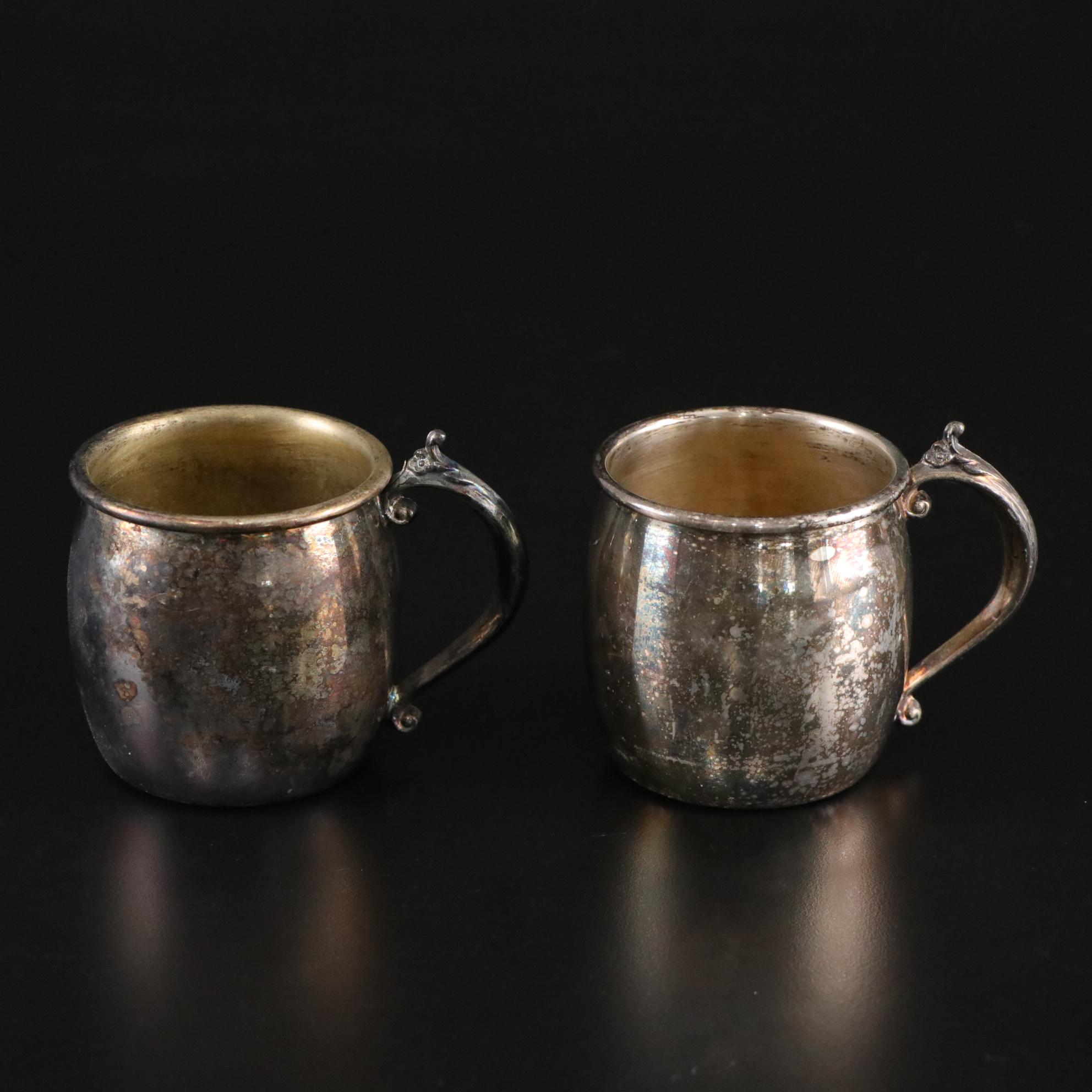 Silver Plate Covered Bowl, Relish Bowl, and Punch Cups