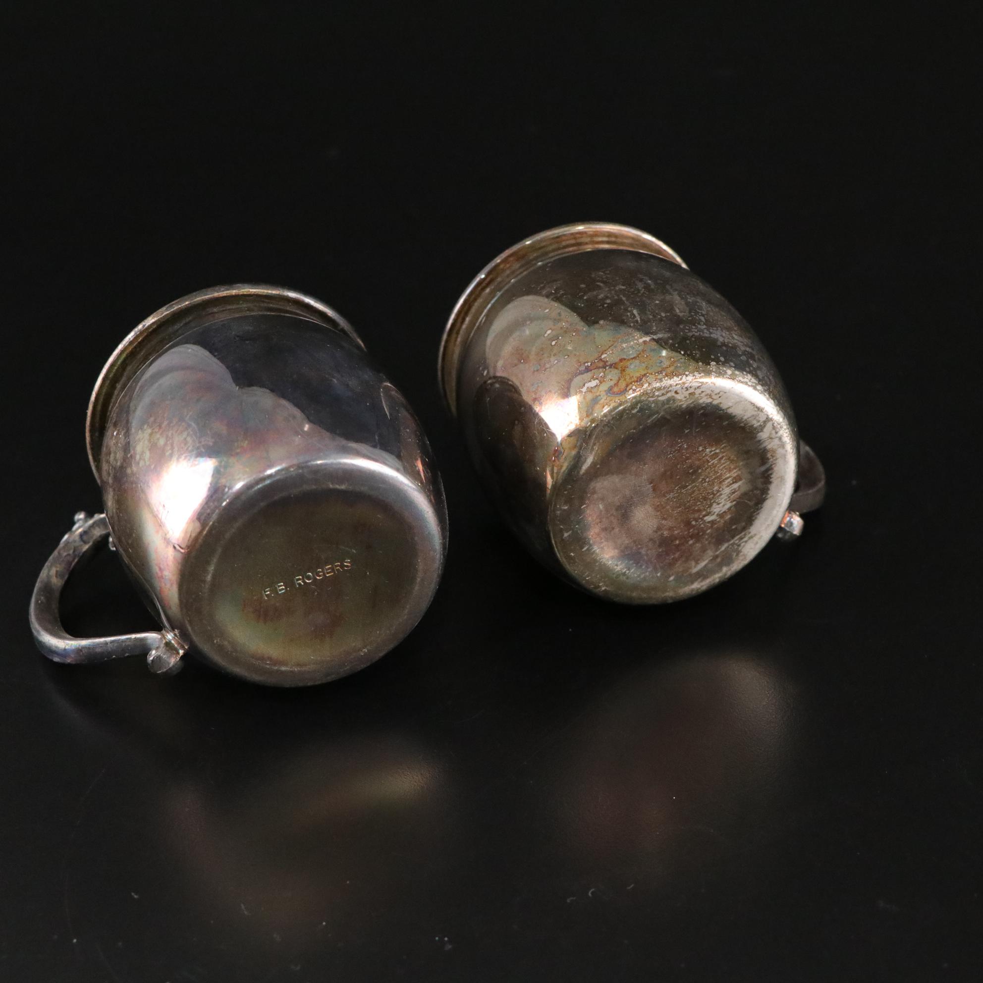 Silver Plate Covered Bowl, Relish Bowl, and Punch Cups