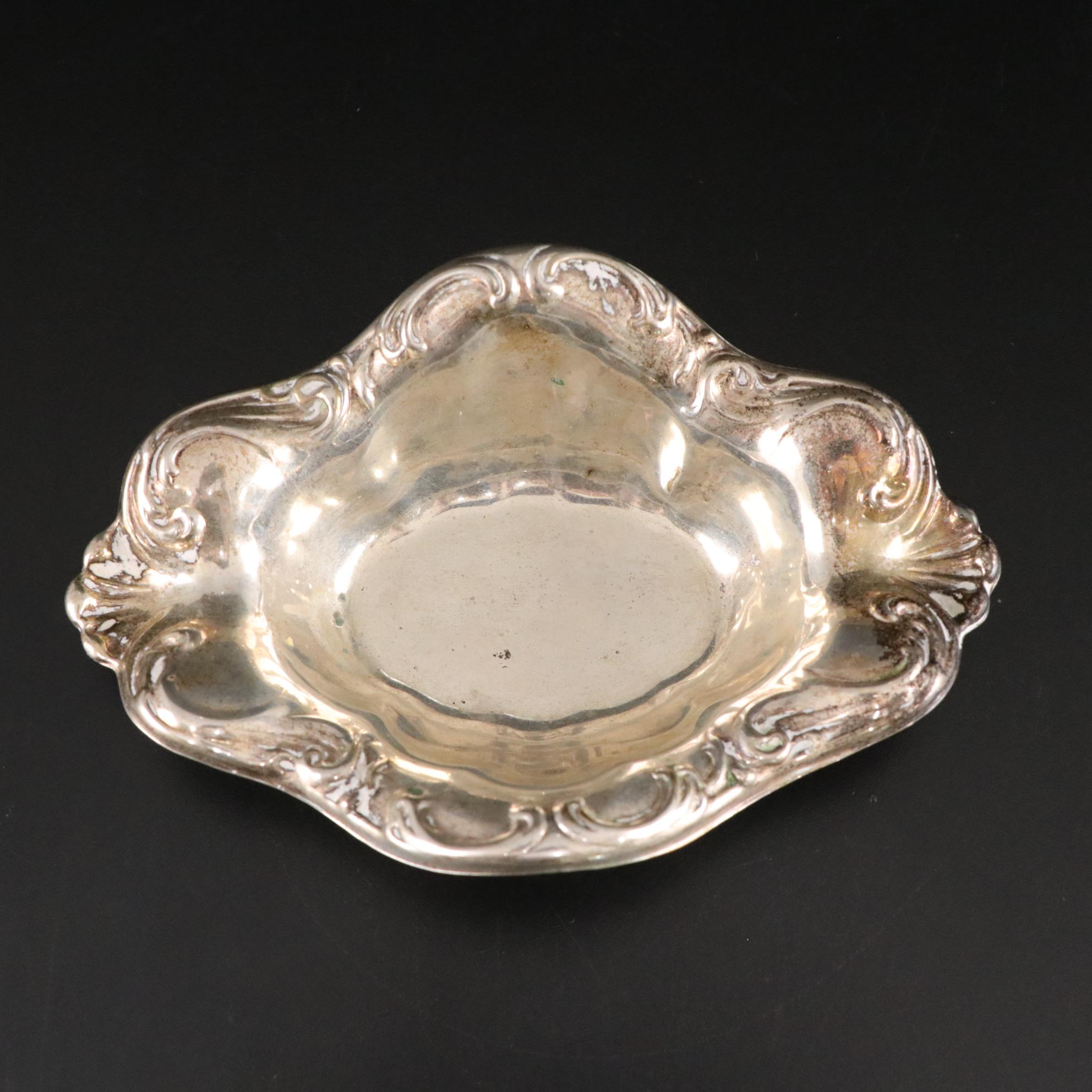 Silver Plate Covered Bowl, Relish Bowl, and Punch Cups