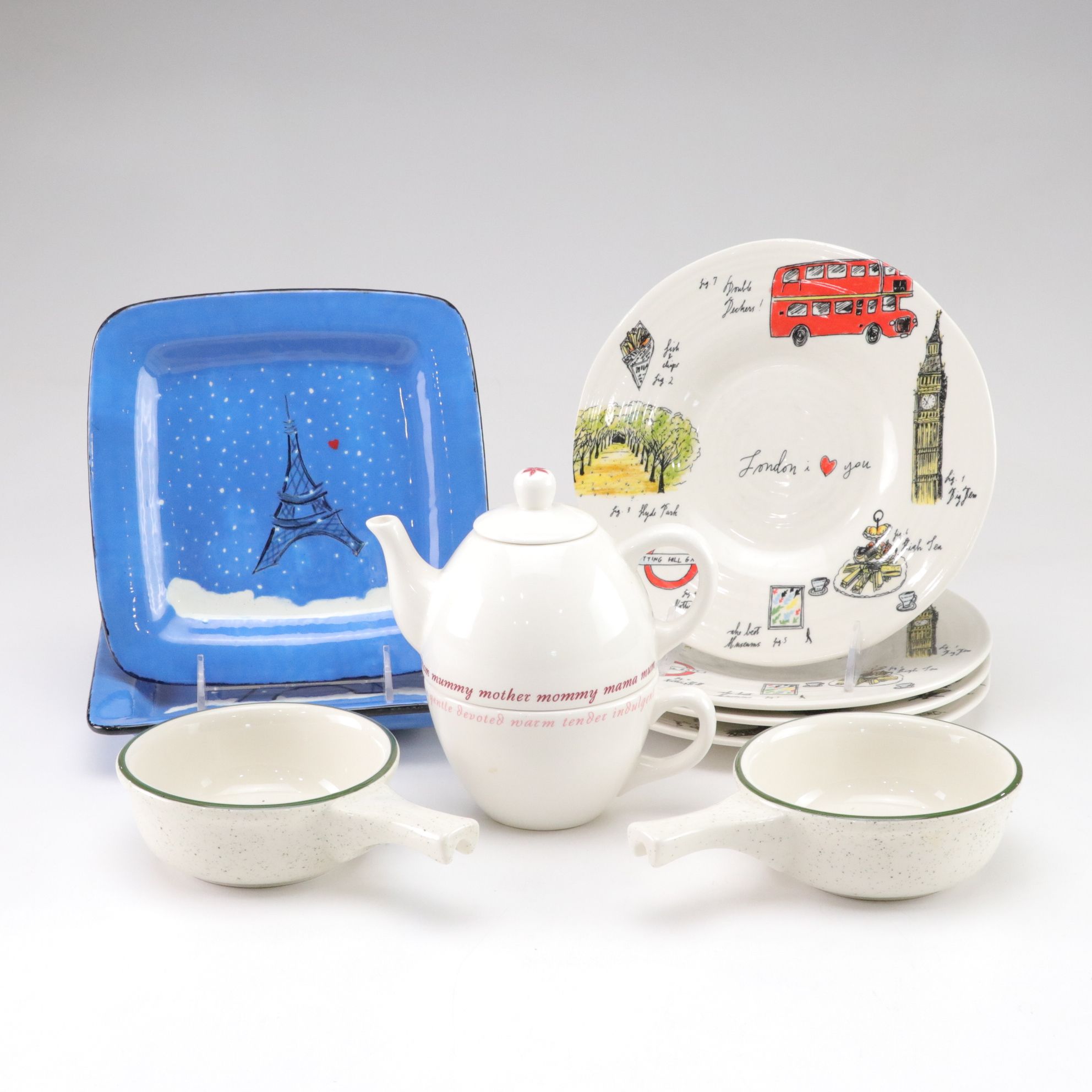 Anthropologie Linea Carta "London I Love You" Plates, Eiffel Tower Dishes & More