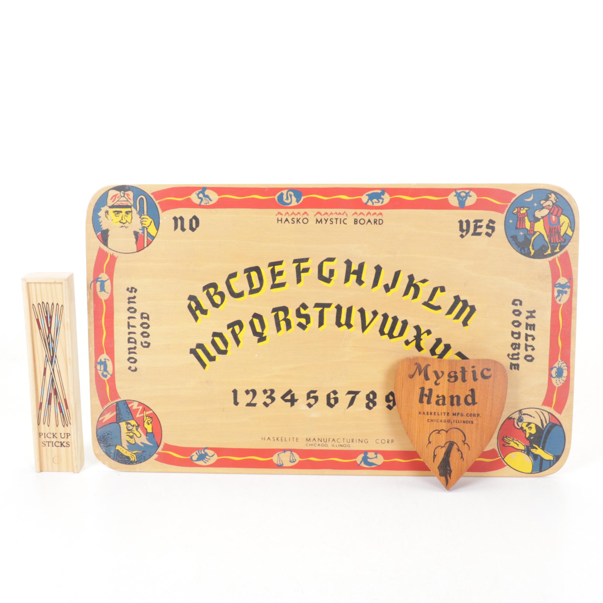 Hasko Mystic Ouija Board with Mystic Hand and Toysmith Pick-Up Sticks Game