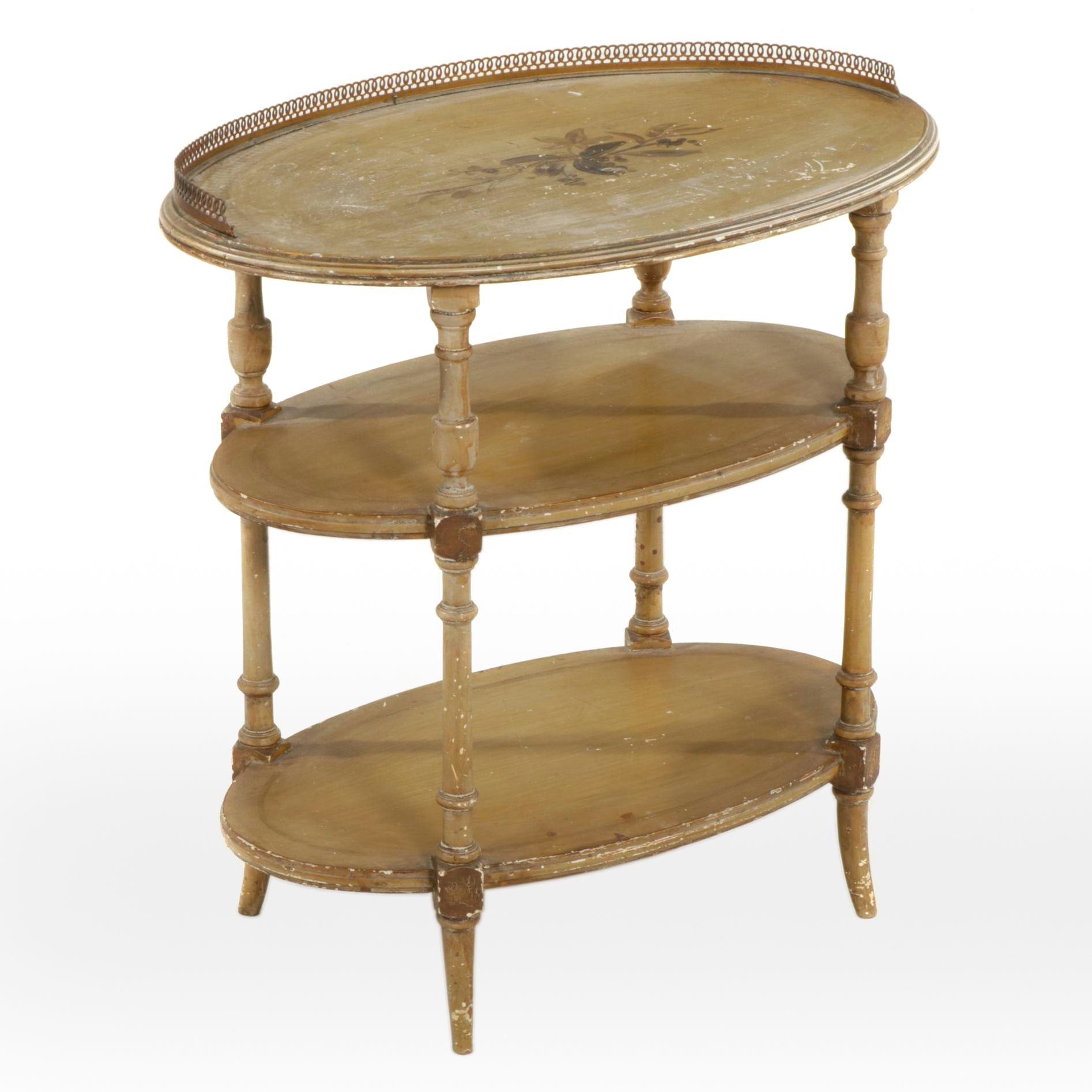Paint Decorated Three-Tier Etagere, Early 20th Century
