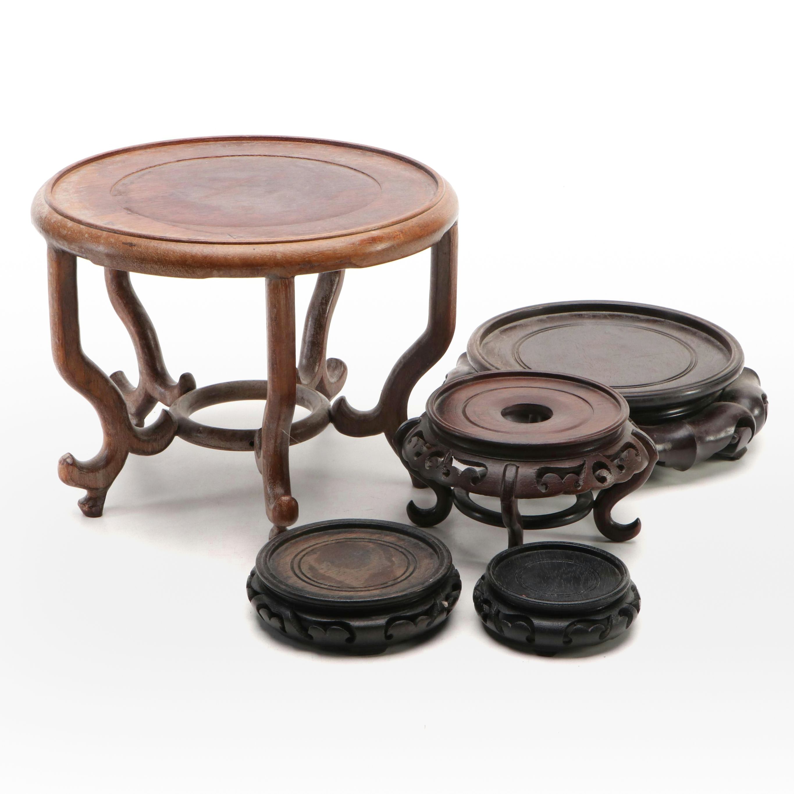 Chinese Wood Vase Stands