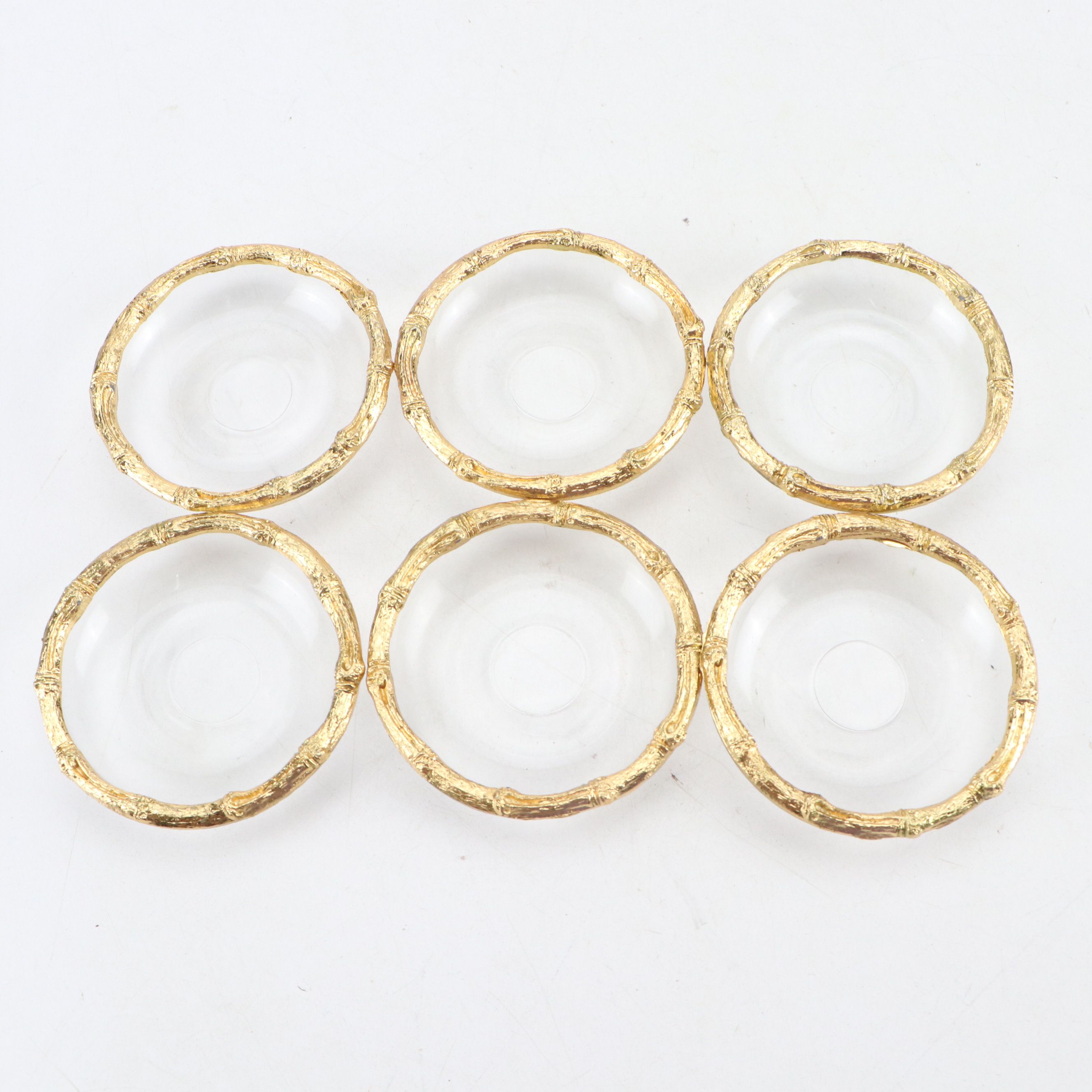 L'Object Gold-Plated and Swarovski Crystal Alligator Napkin Rings with Bowls