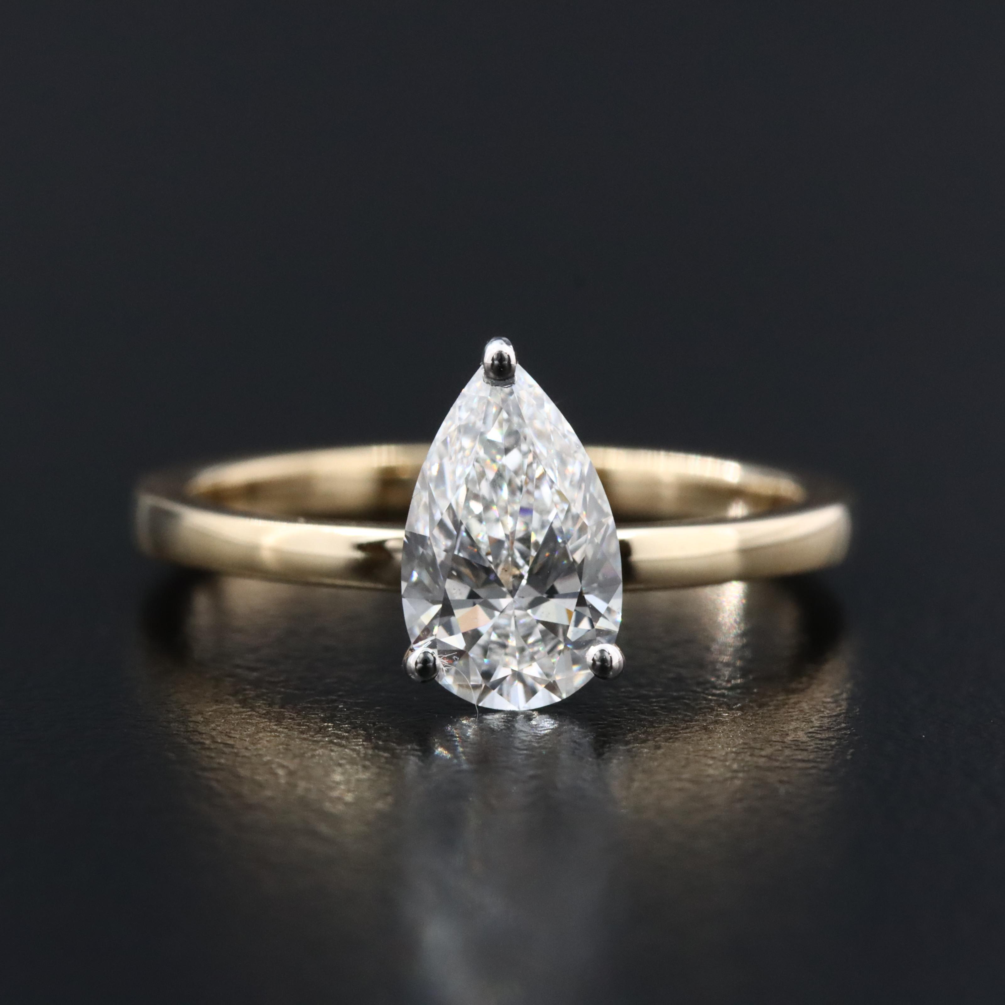 14K 1.00 CT Lab Grown Diamond Solitaire Ring with IGI Report