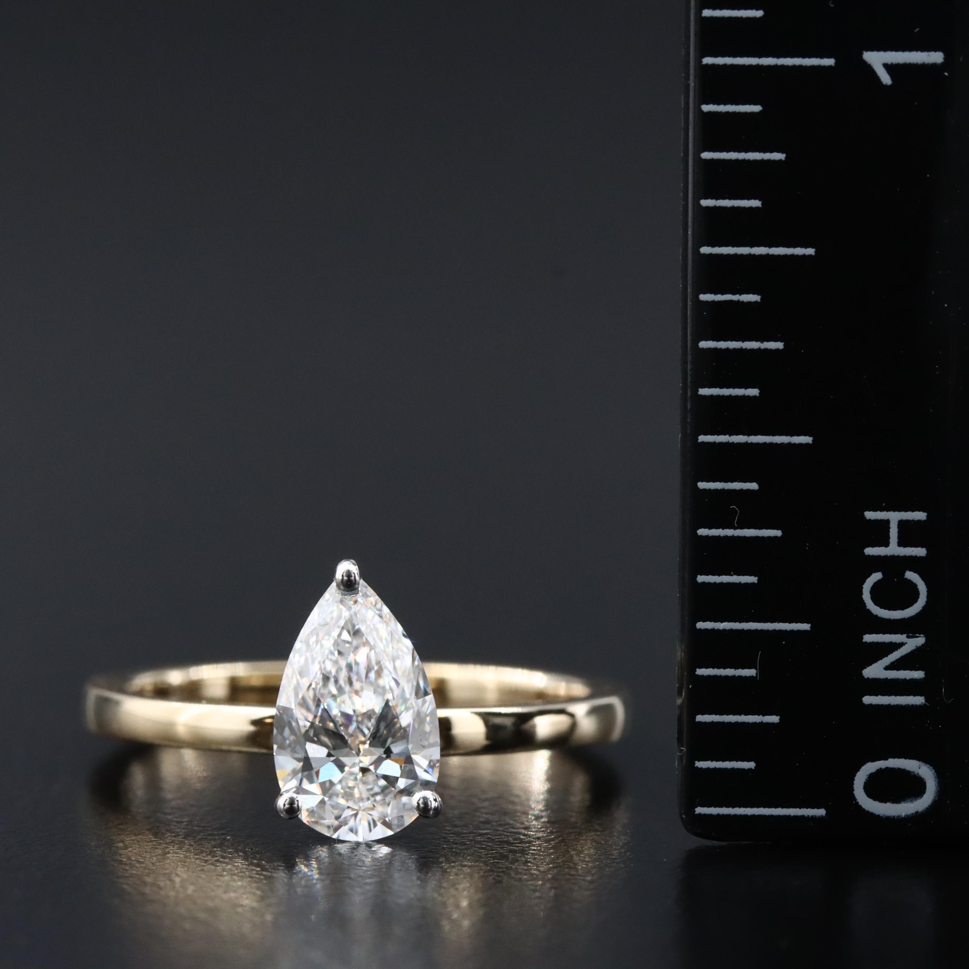 14K 1.00 CT Lab Grown Diamond Solitaire Ring with IGI Report