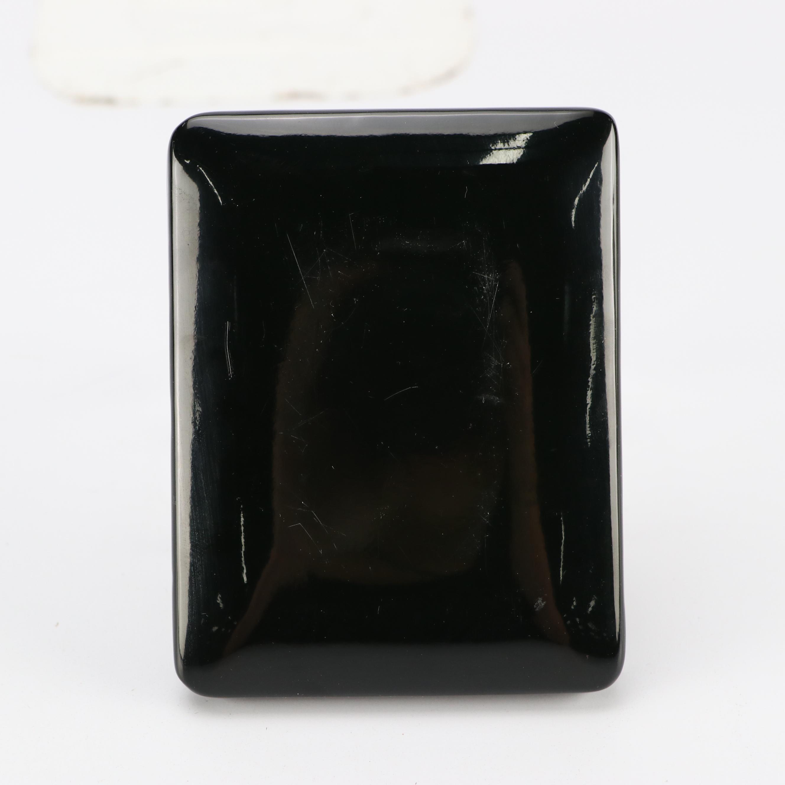 Russian Fedoskino Hand-Painted Cat Portrait Lacquerware Box