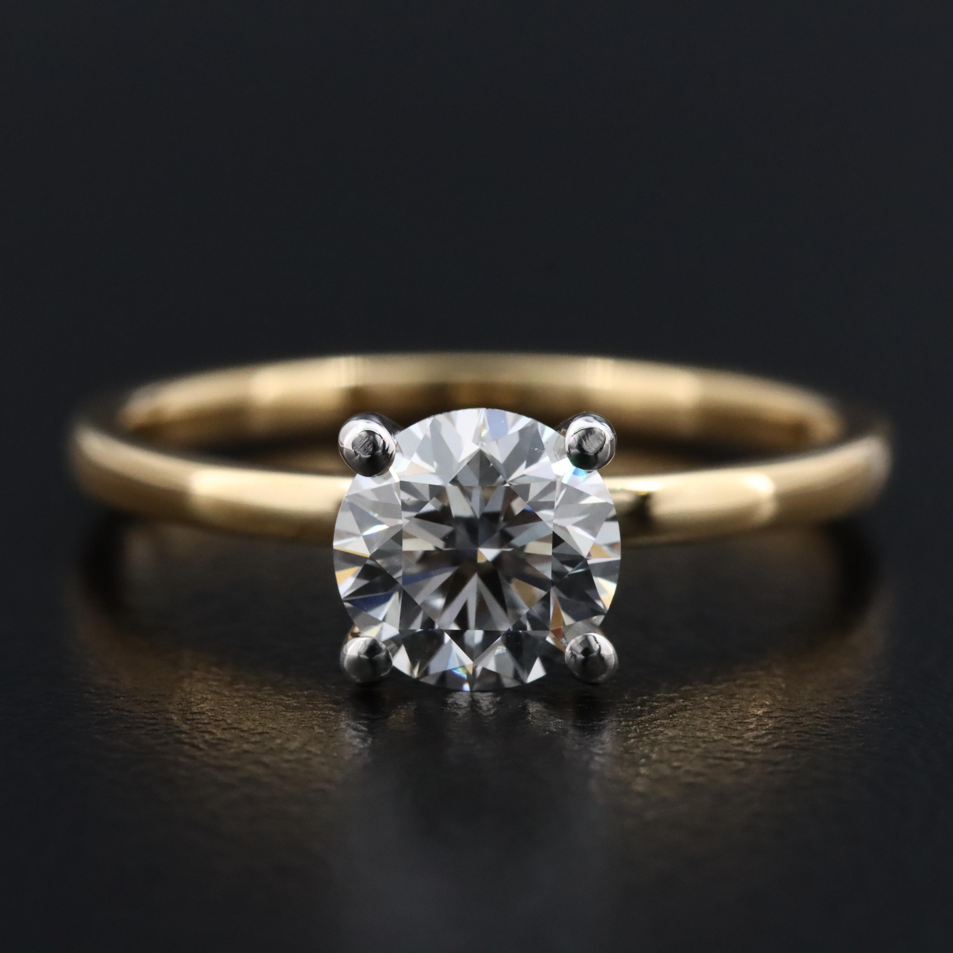 14K 0.99 CT Lab Grown Diamond Solitaire Ring with IGI Report