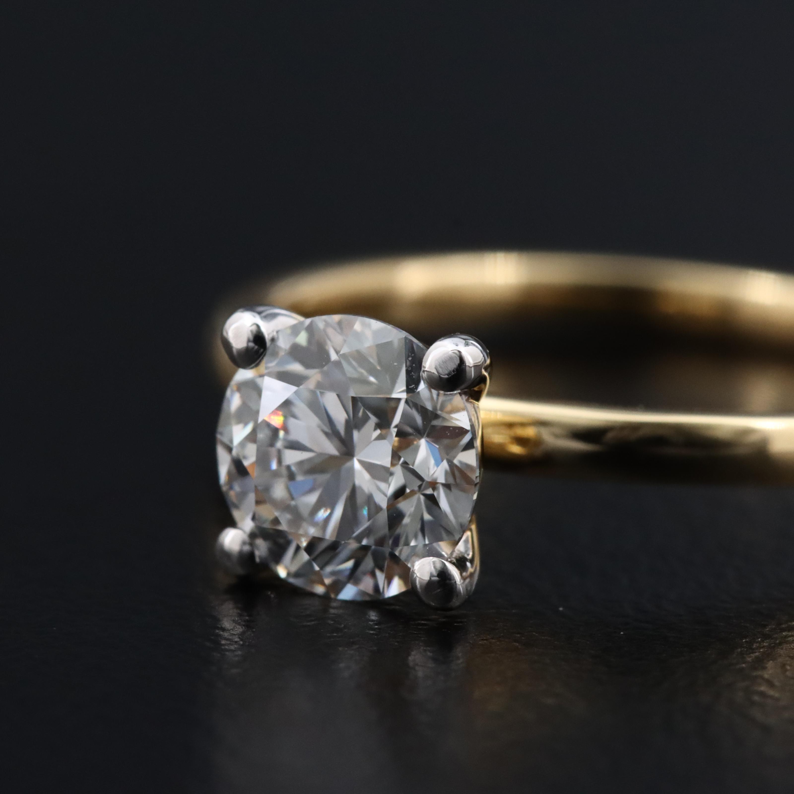 14K 0.99 CT Lab Grown Diamond Solitaire Ring with IGI Report