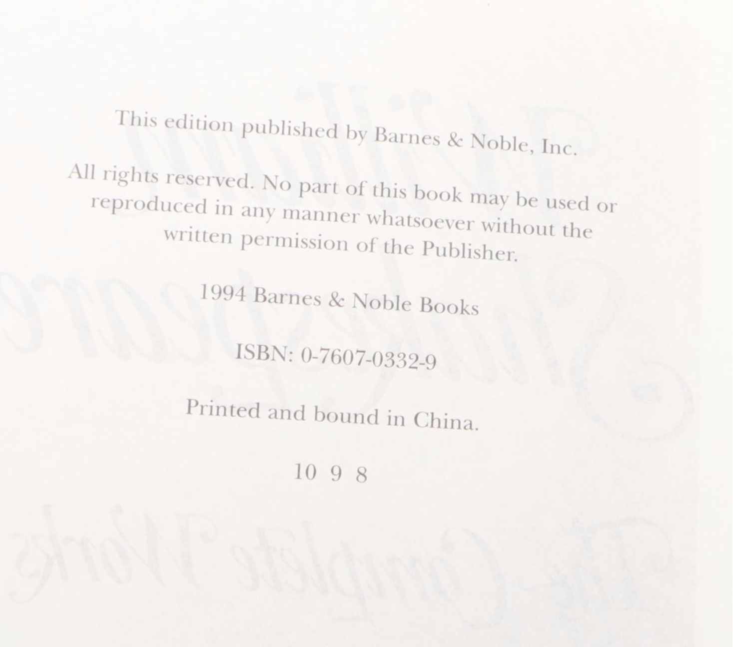 Leather Bound "The Complete Works" by William Shakespeare, 1994