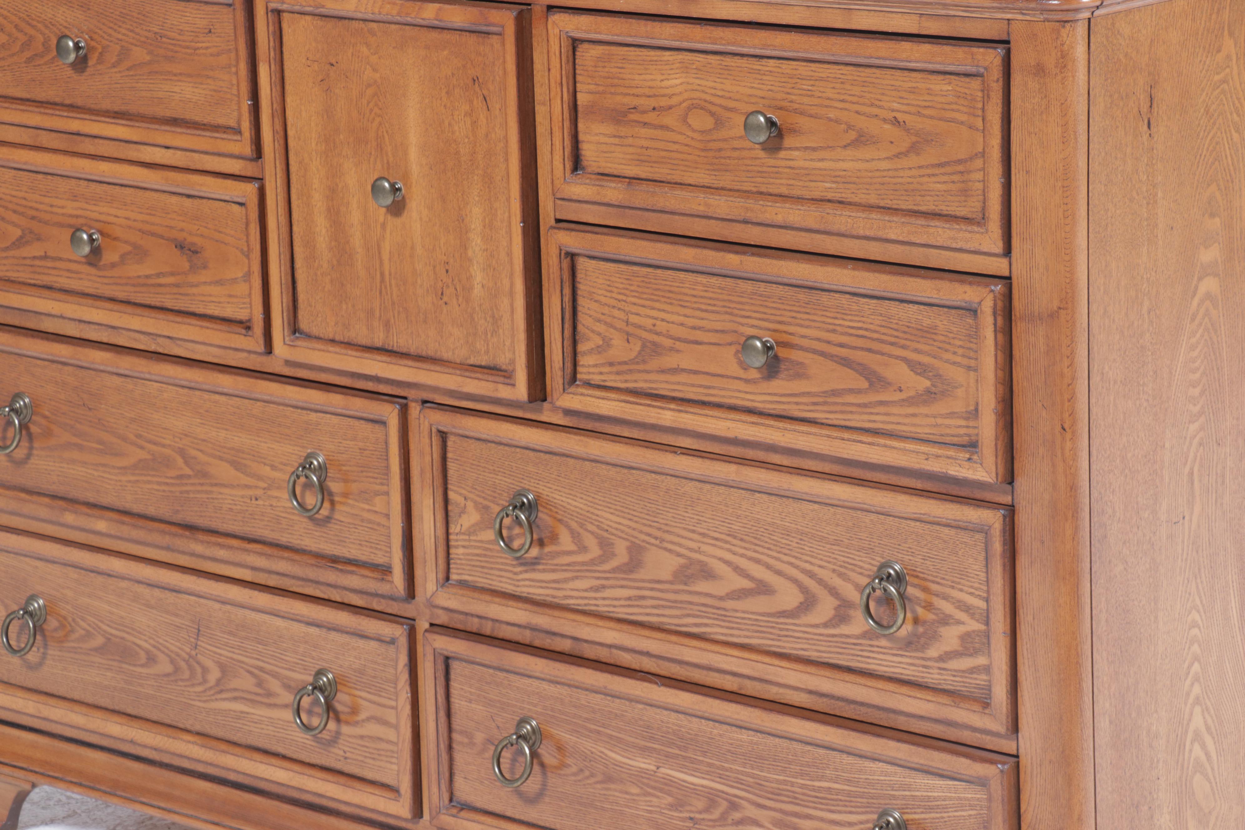 Georgian Style Oak Dresser with Mirror