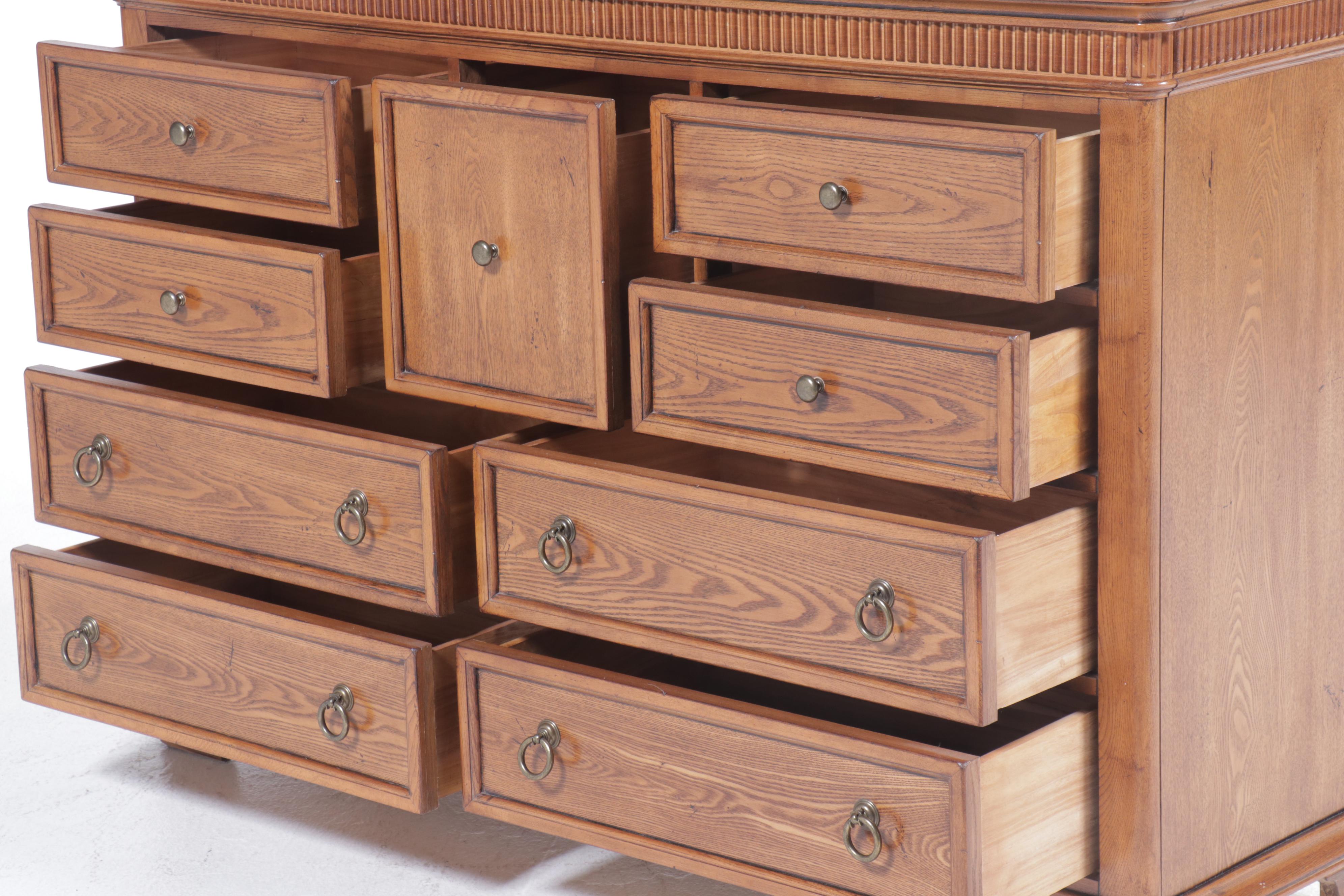 Georgian Style Oak Dresser with Mirror