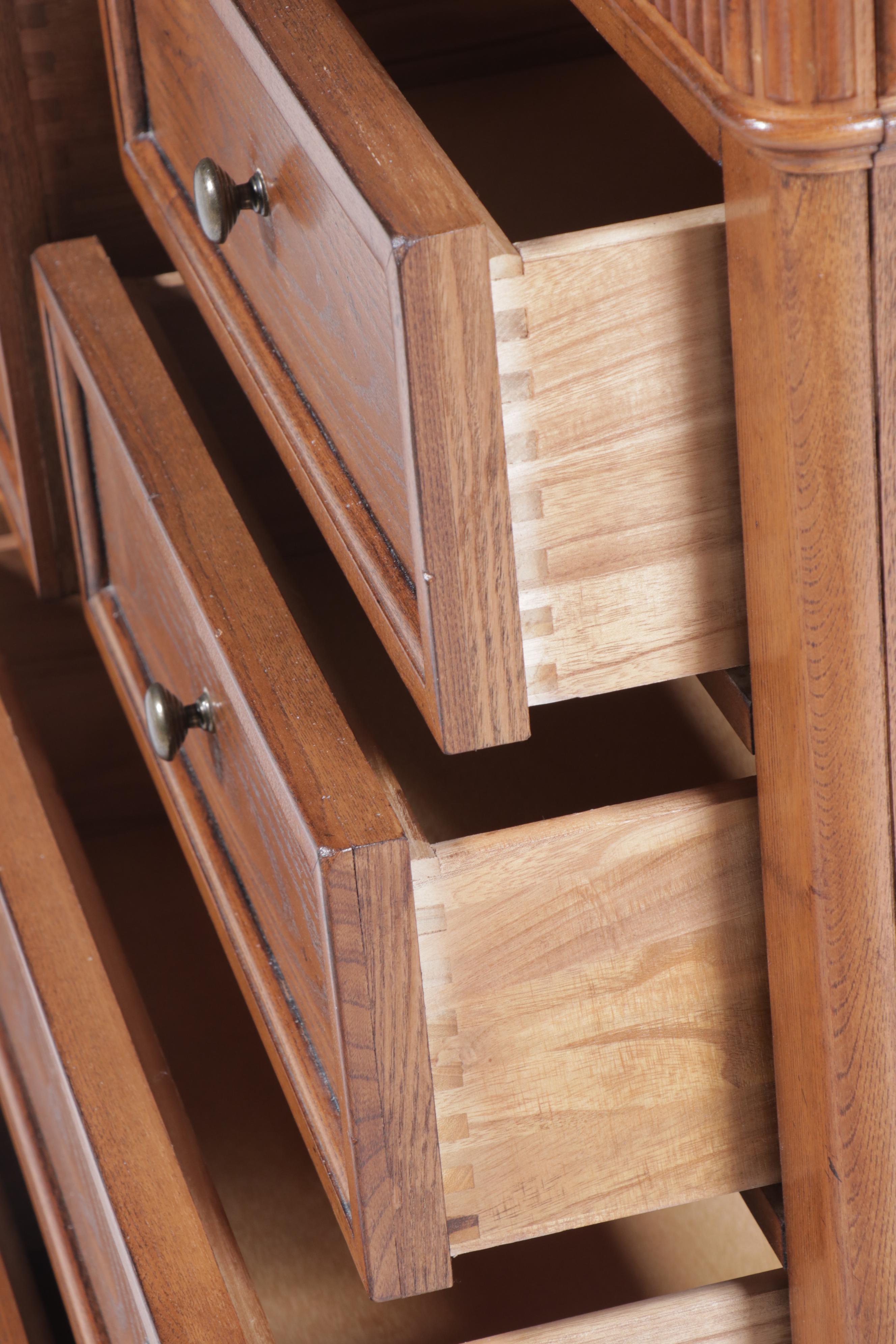 Georgian Style Oak Dresser with Mirror
