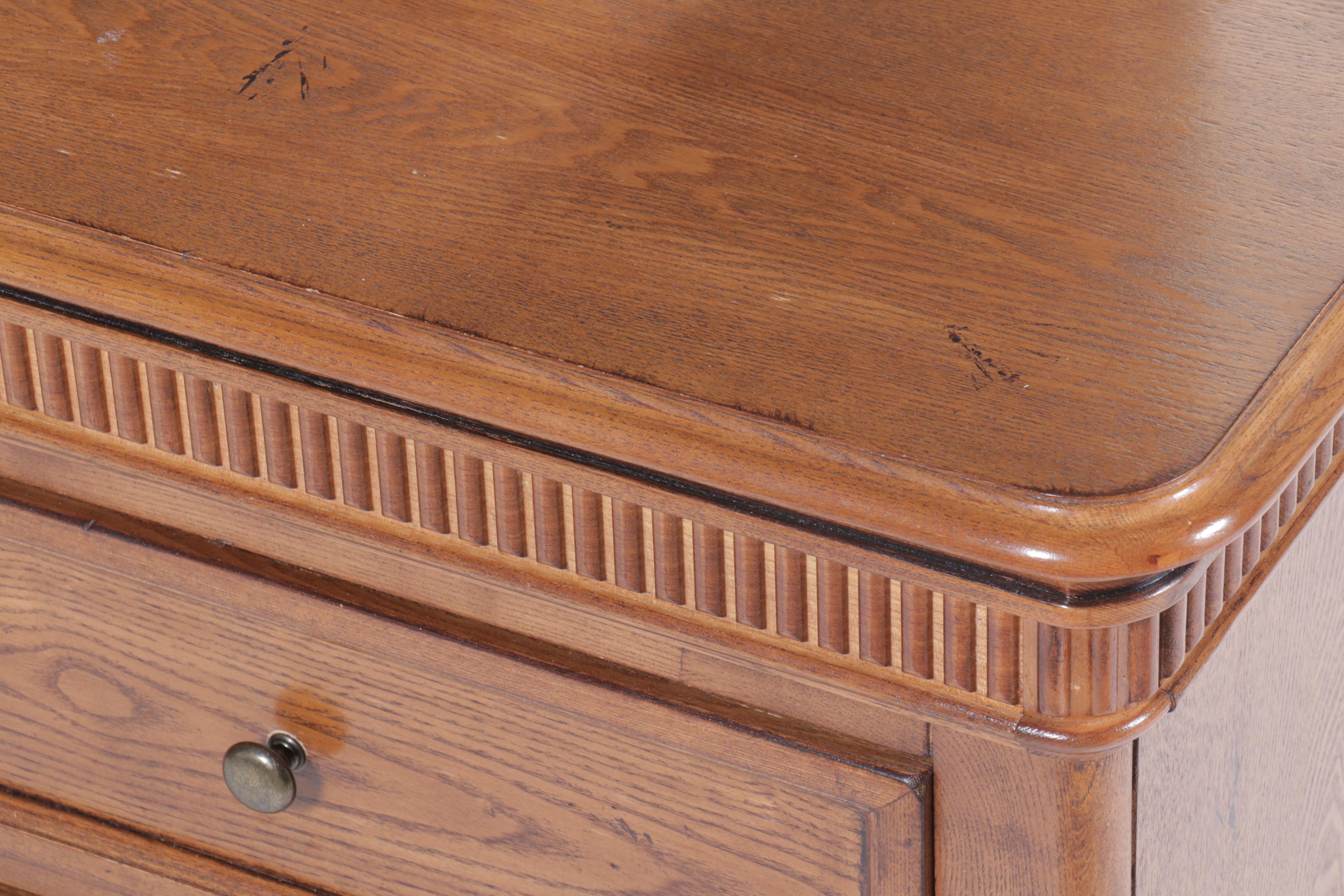Georgian Style Oak Dresser with Mirror