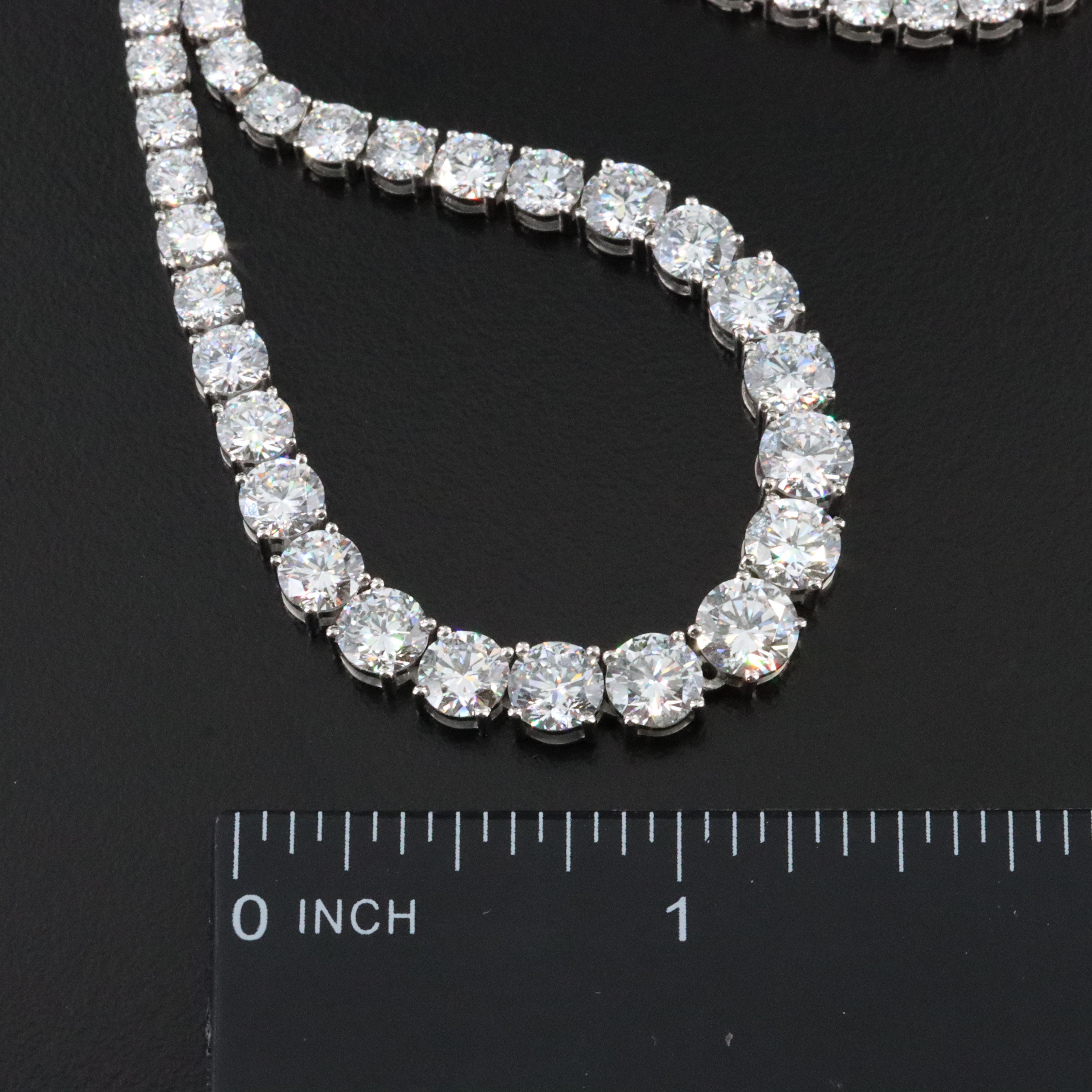 Platinum 24.94 CTW Lab Grown Diamond Riviera Necklace