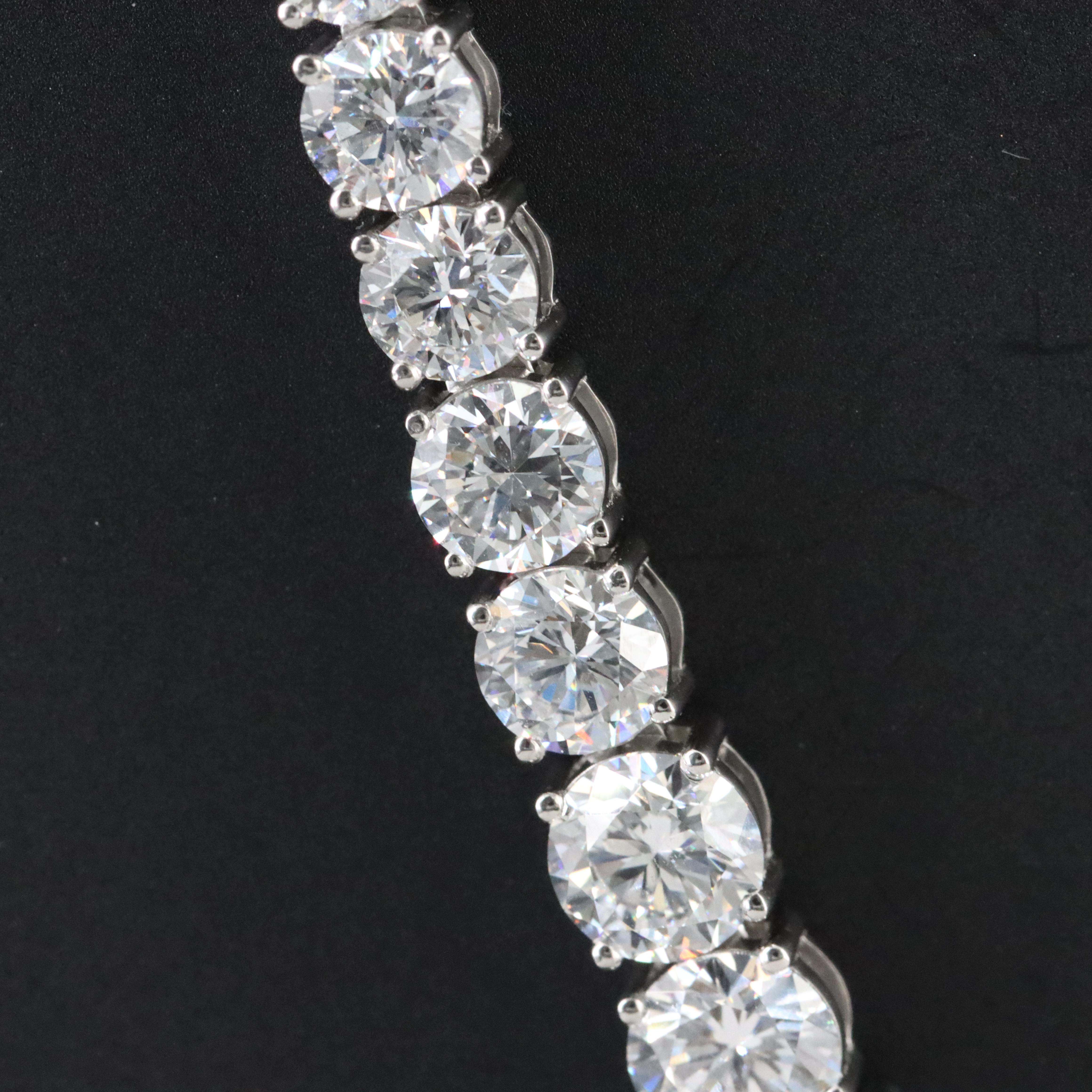 Platinum 24.94 CTW Lab Grown Diamond Riviera Necklace
