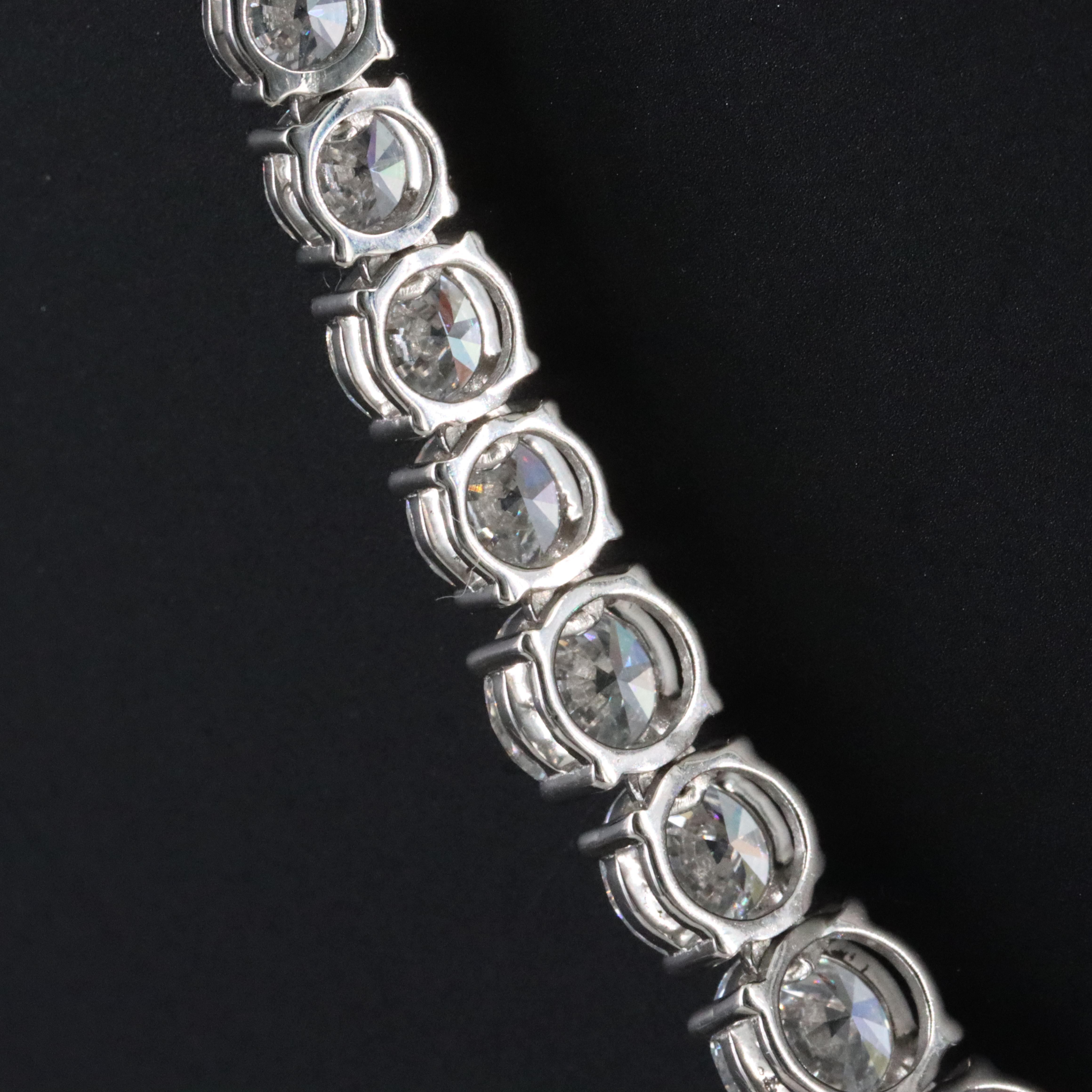Platinum 24.94 CTW Lab Grown Diamond Riviera Necklace