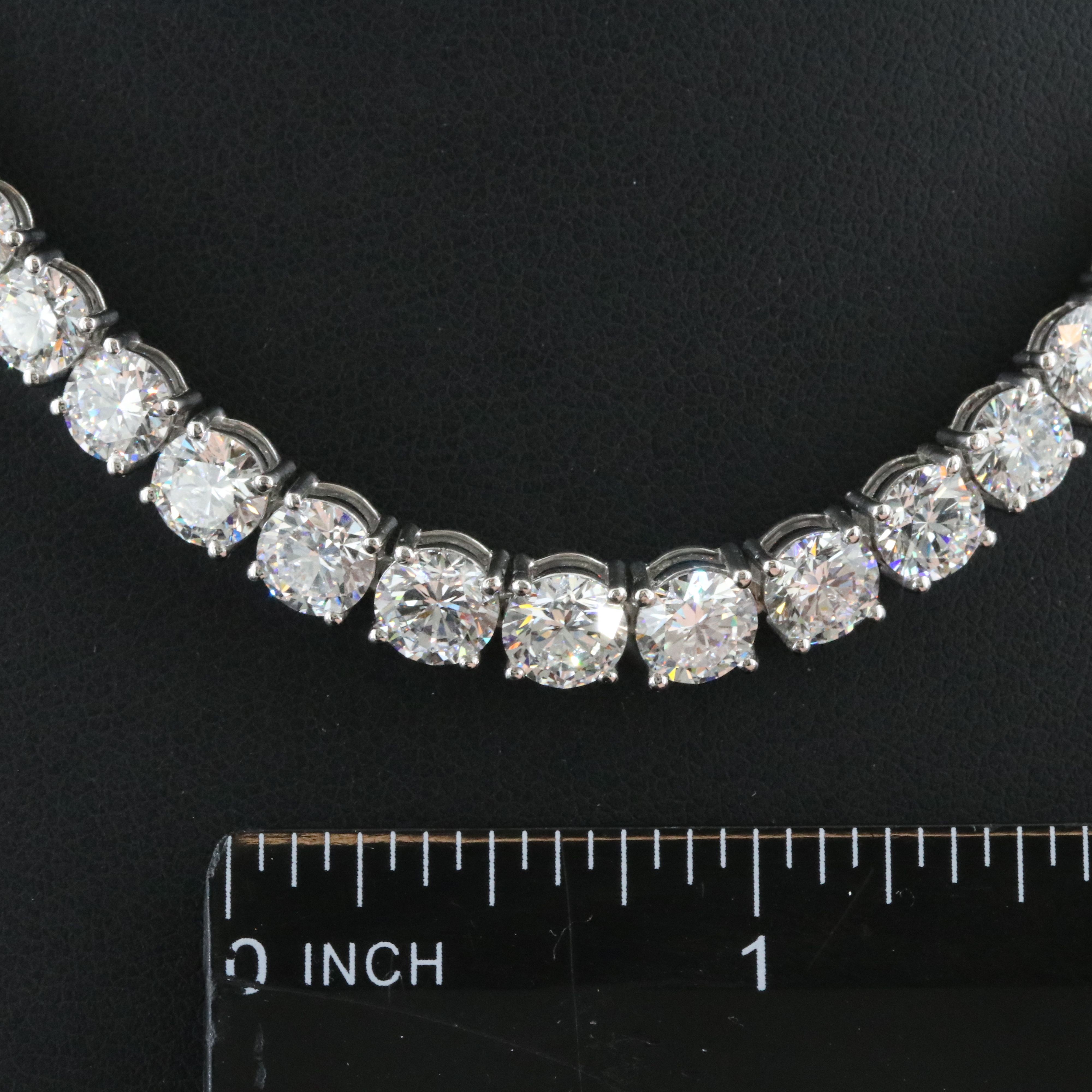 Platinum 28.02 CTW Lab Grown Diamond Riviera Necklace