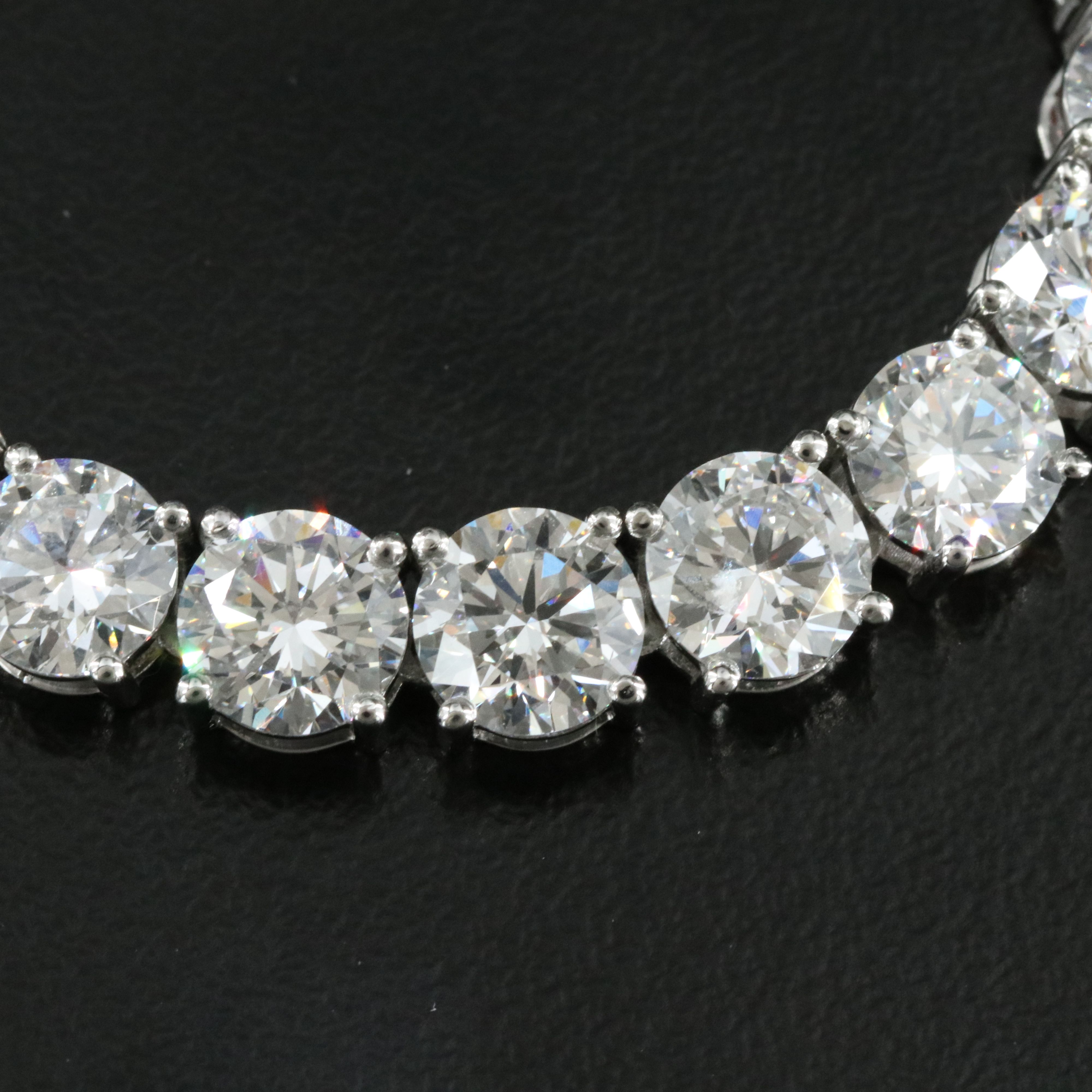 Platinum 28.02 CTW Lab Grown Diamond Riviera Necklace