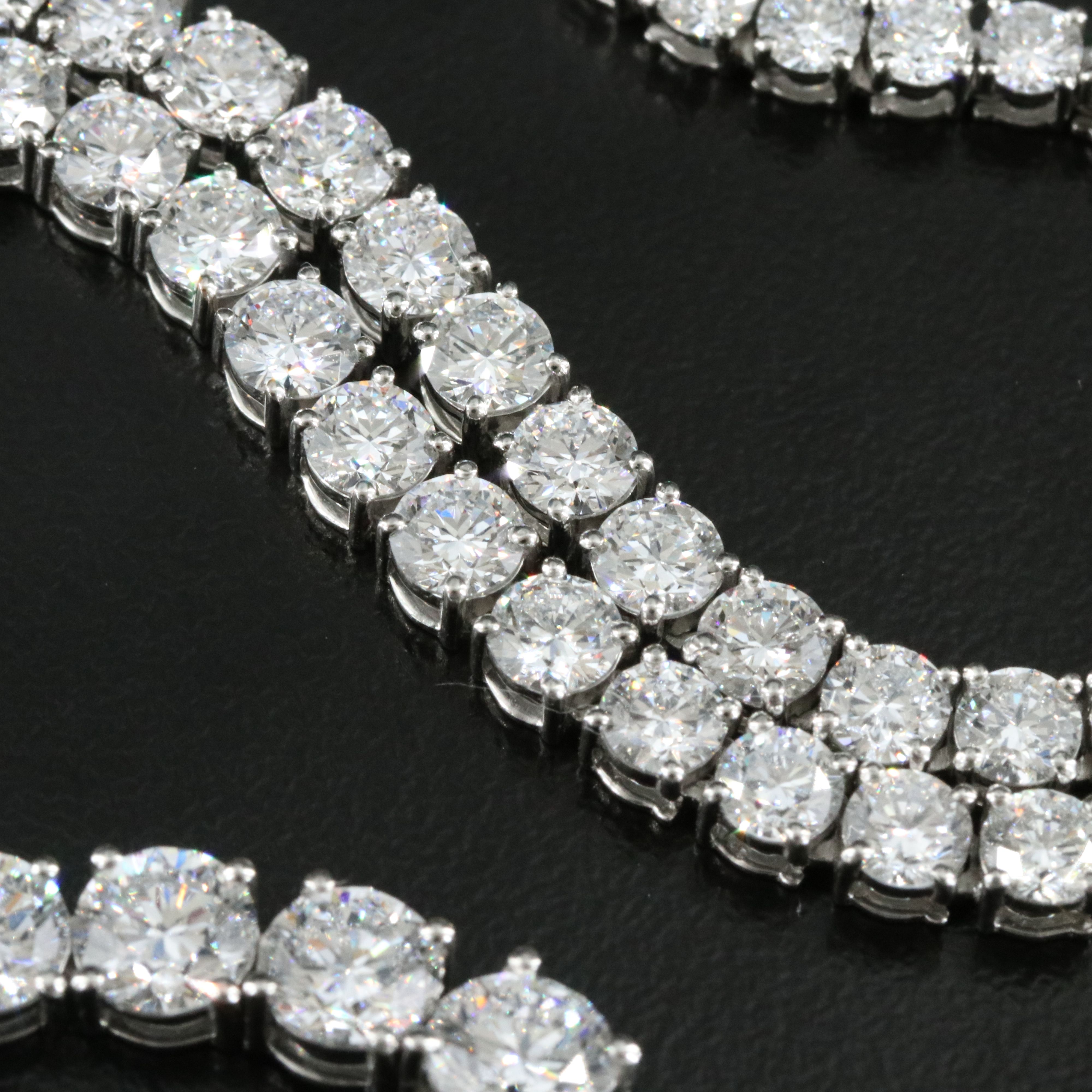 Platinum 28.02 CTW Lab Grown Diamond Riviera Necklace