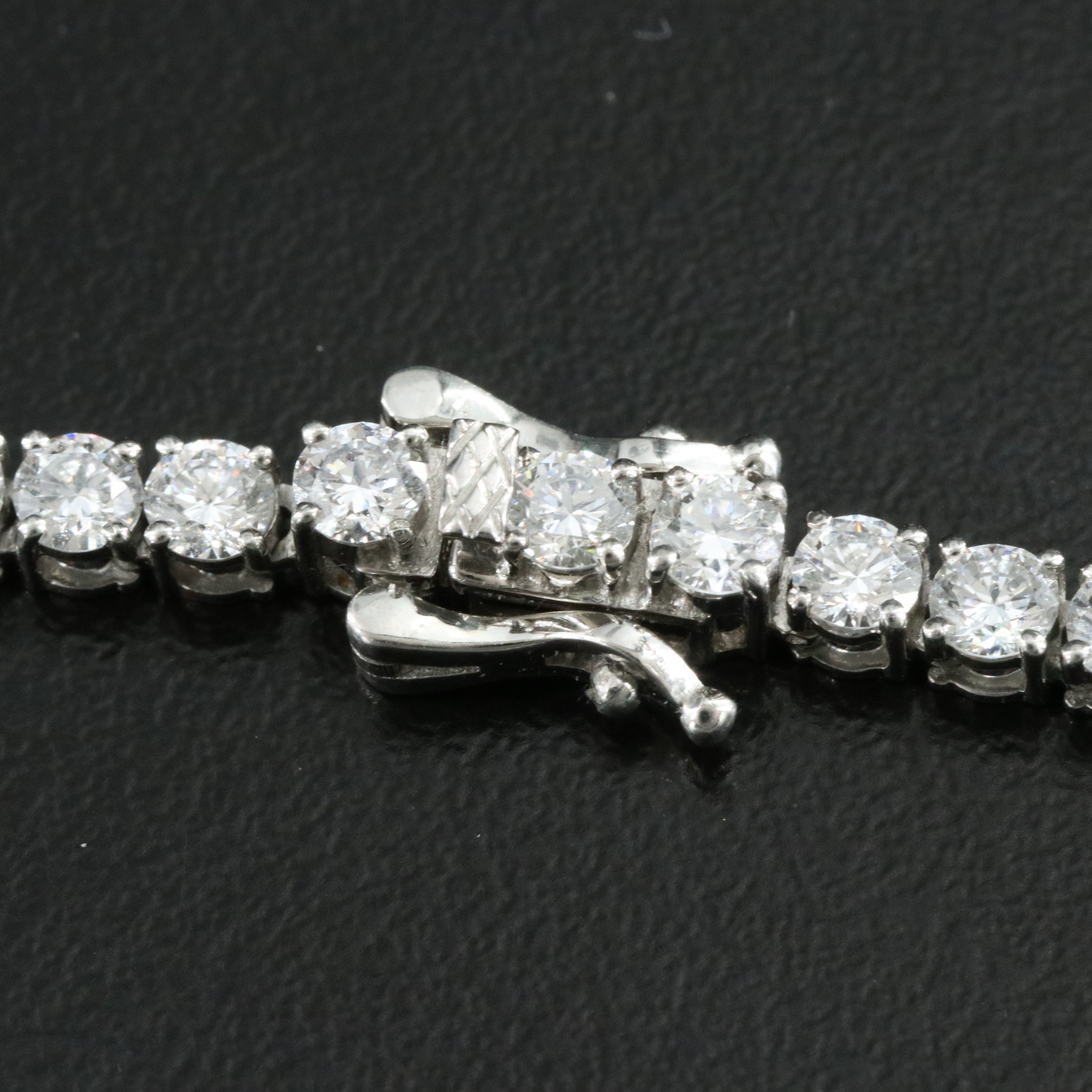 Platinum 28.02 CTW Lab Grown Diamond Riviera Necklace