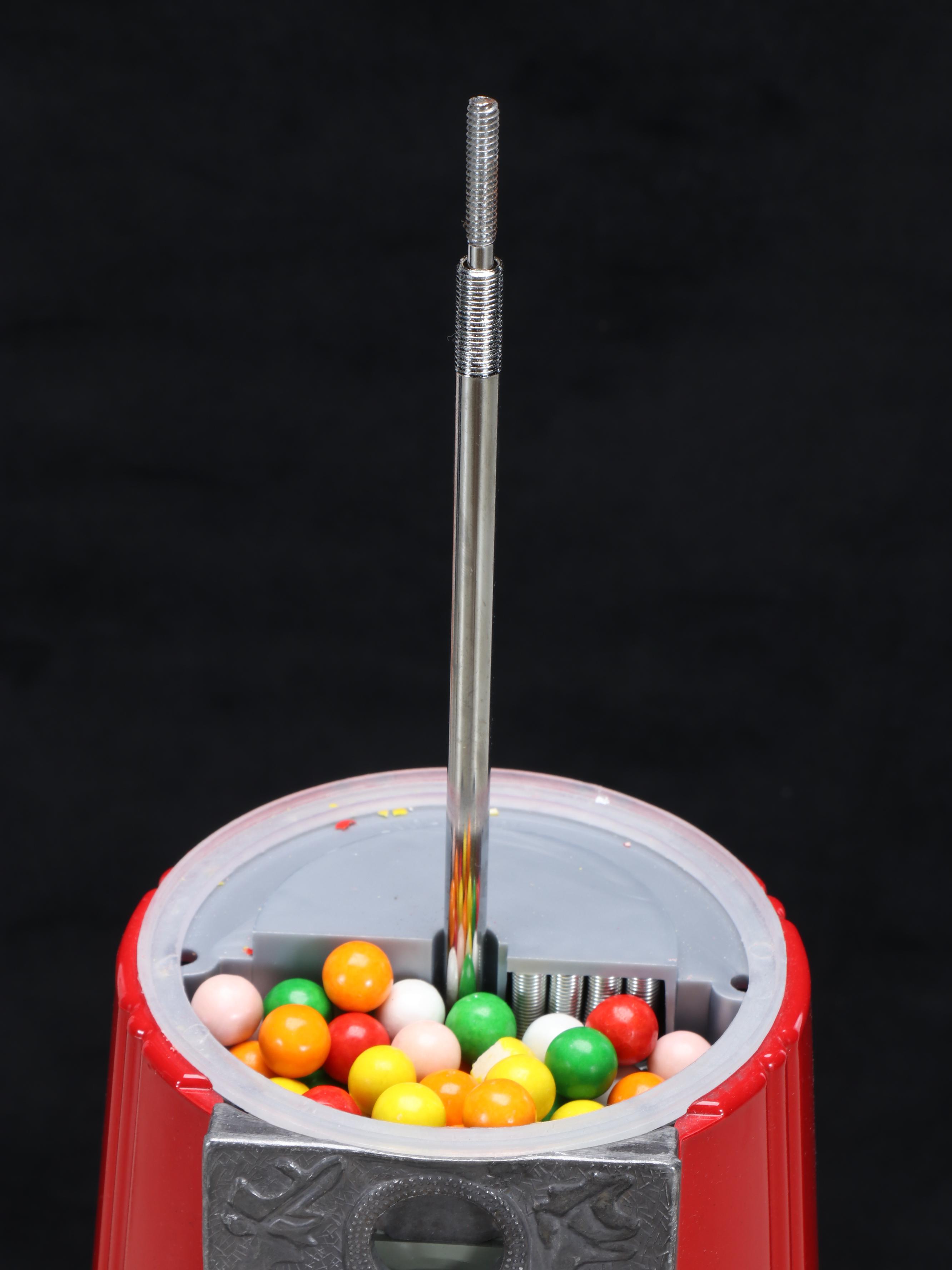 Red Gumball Dispenser on Clawfoot Stand