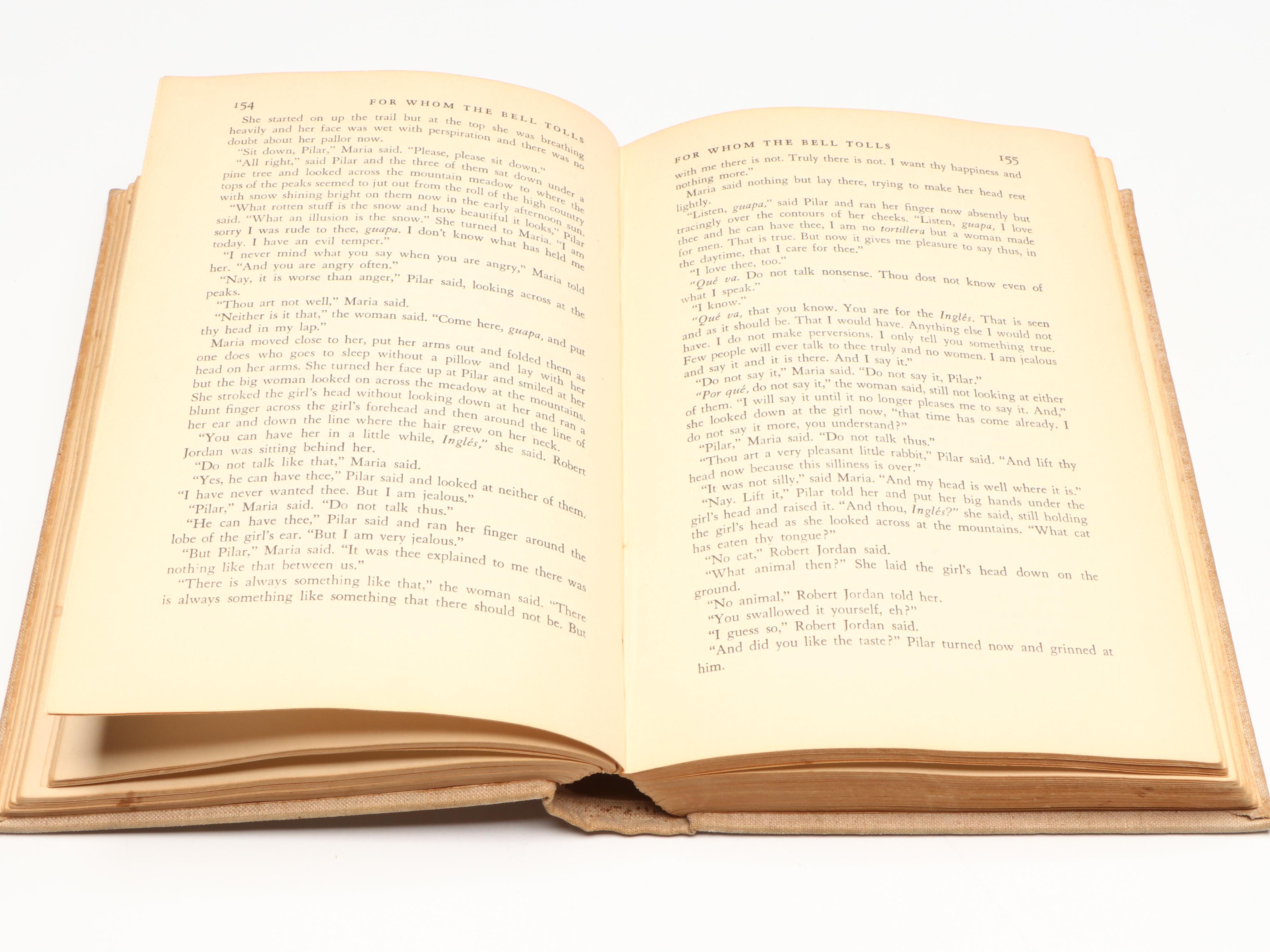 First Printing "For Whom the Bell Tolls" by Ernest Hemingway, 1940