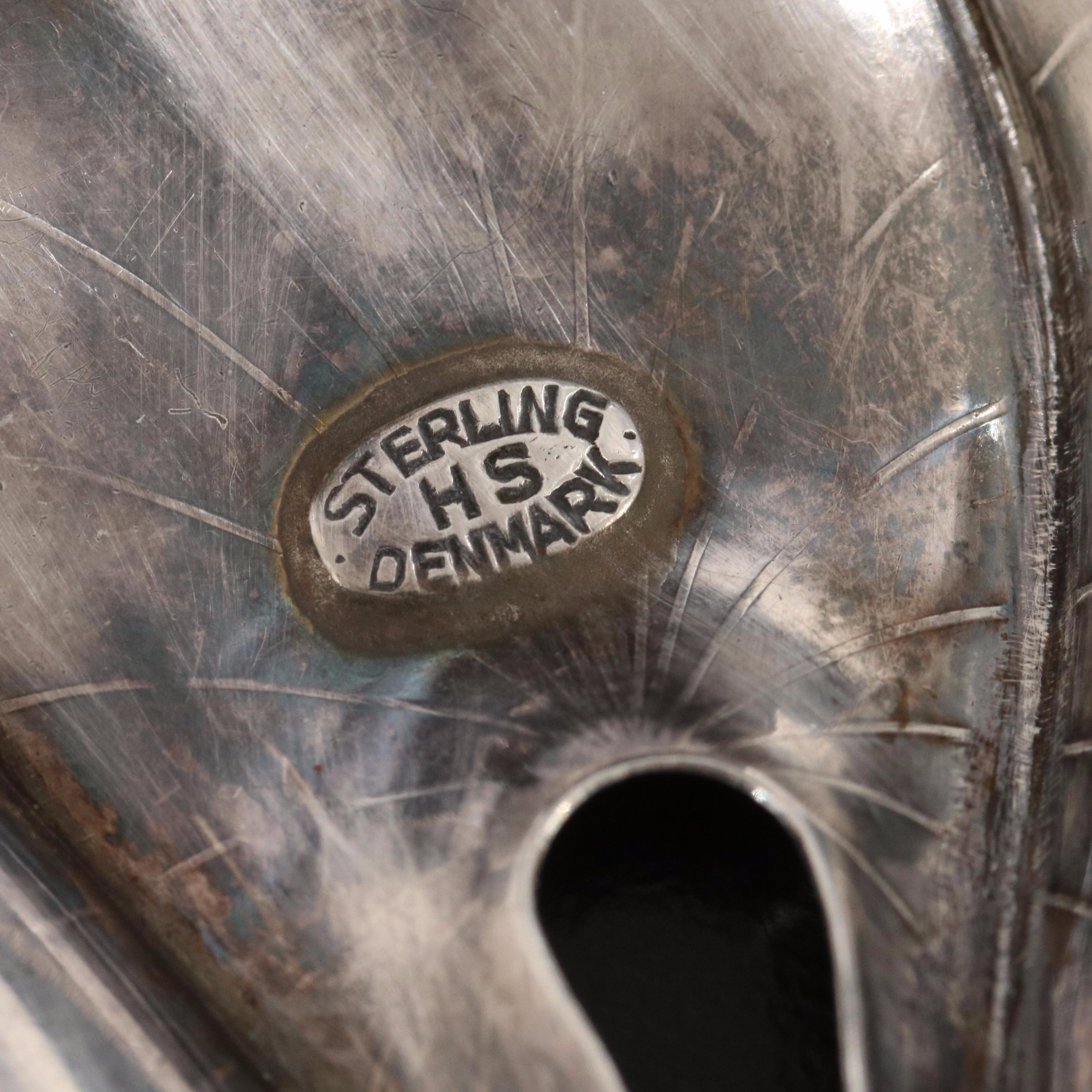 Danish Herman Siersbol Sterling Lily Pad Brooch