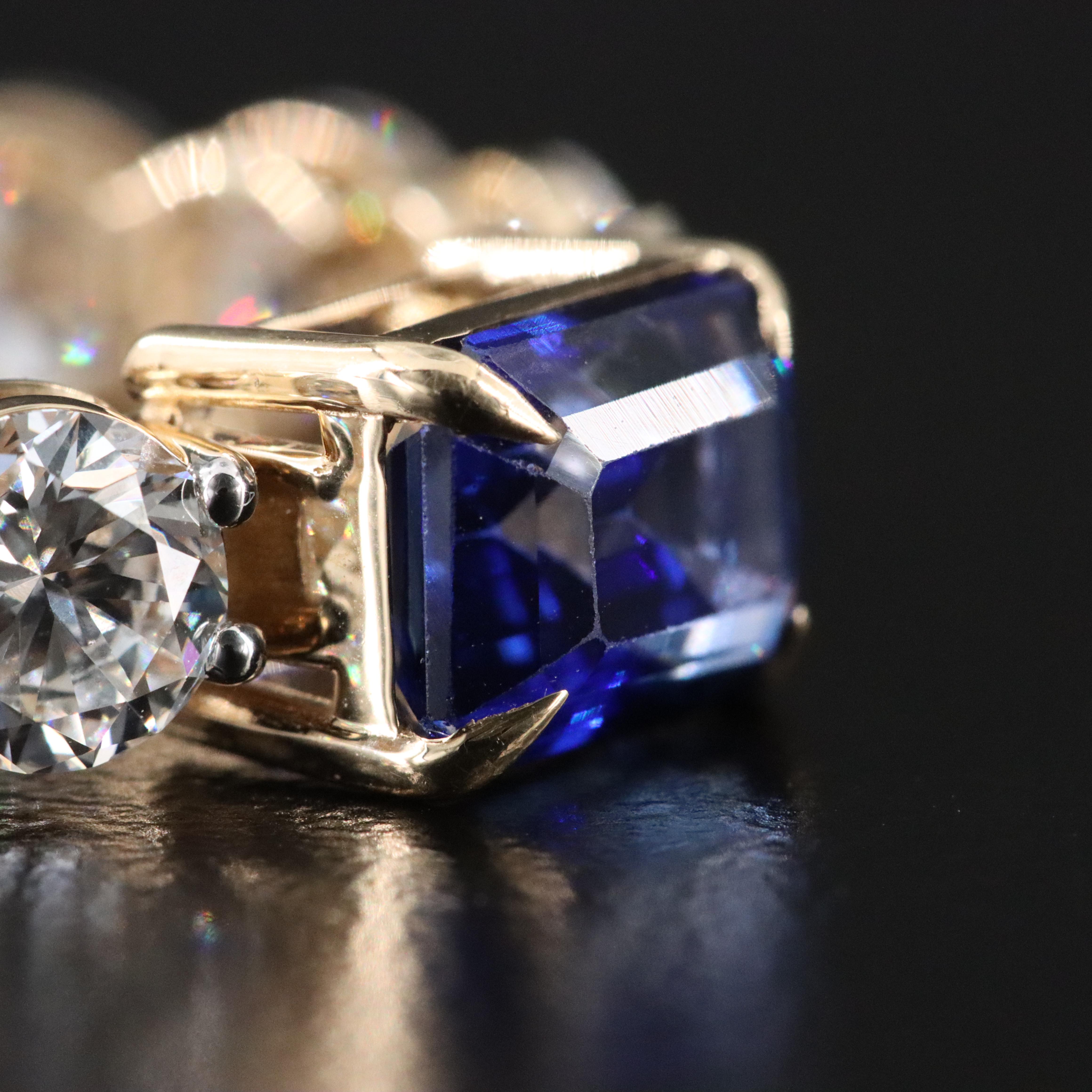 14K 2.24 CT Sapphire and 5.89 CTW Lab Grown Diamond Eternity Ring